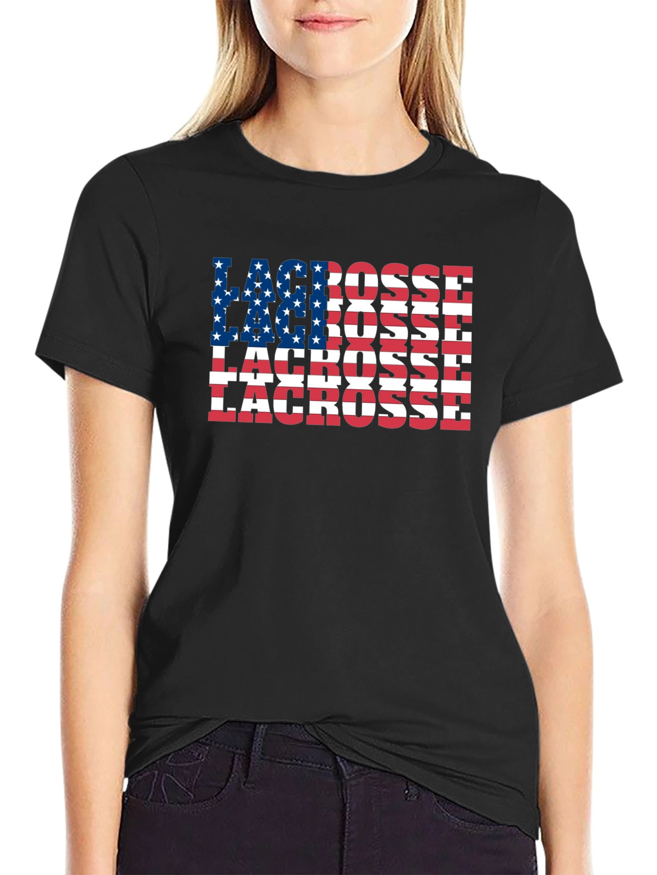 American Flag Lacrosse T-Shirt