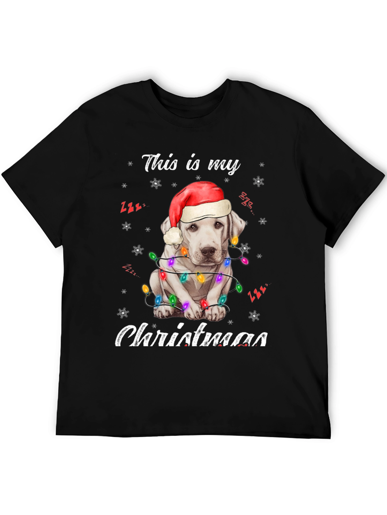 Christmas Dog T-Shirt with Santa Hat