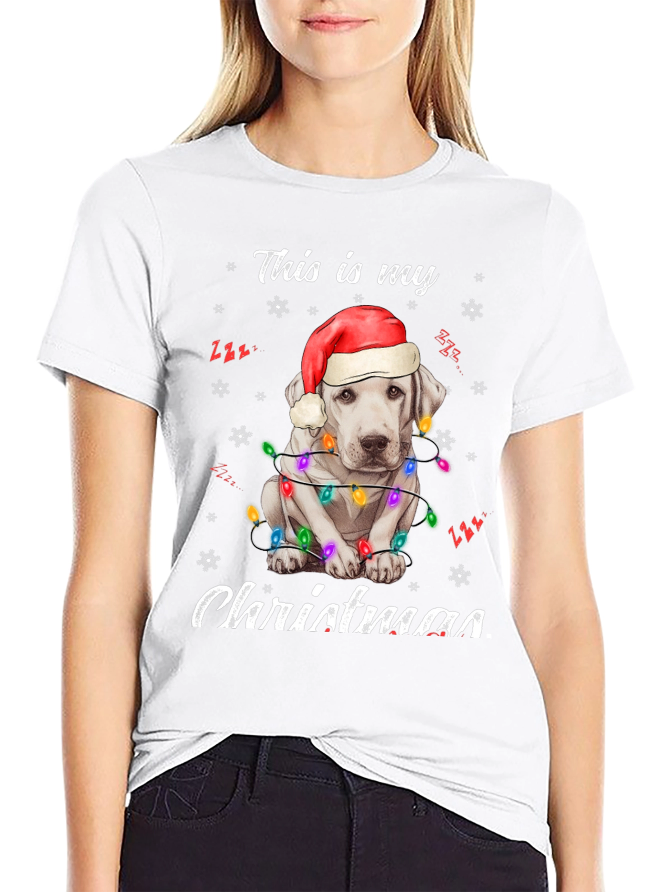 Christmas Dog T-Shirt with Santa Hat