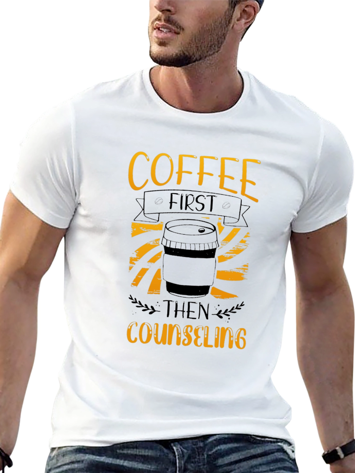 Coffee First Counseling T-Shirt - Black