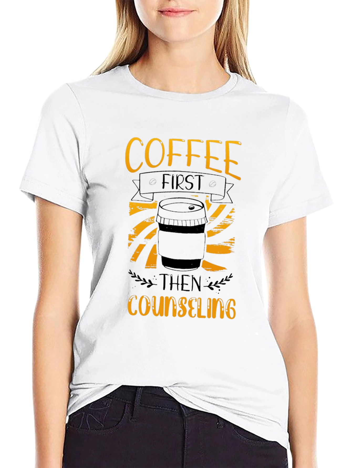 Coffee First Counseling T-Shirt - Black
