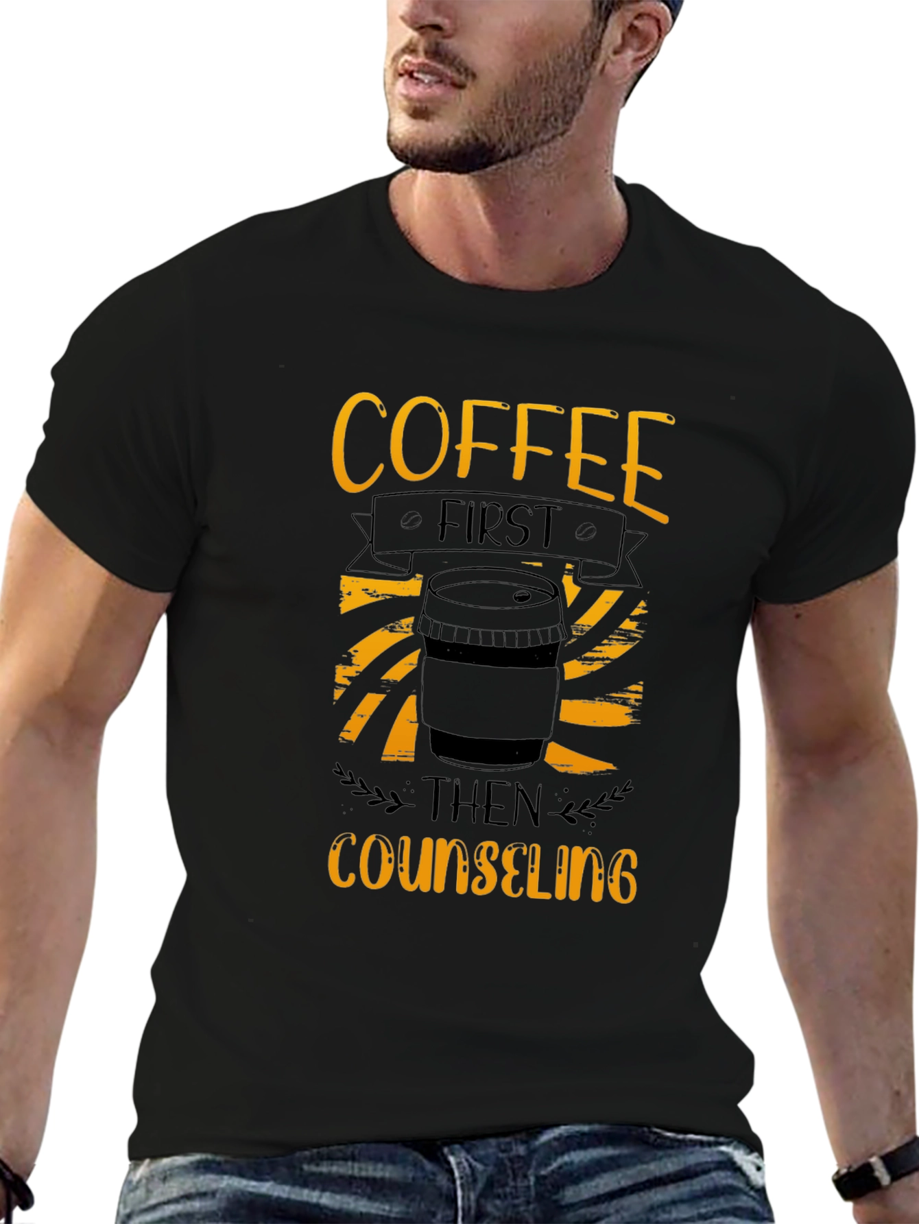 Coffee First Counseling T-Shirt - Black