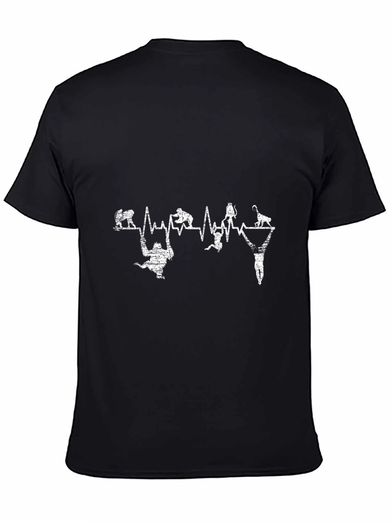 Funny Climbing Heartbeat Black T-Shirt