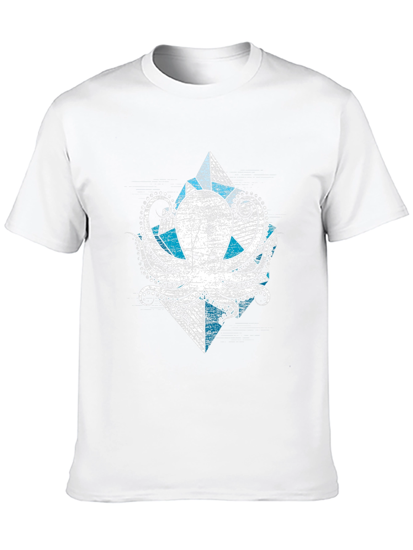 Geometric Octopus Graphic Tee - Cool Design