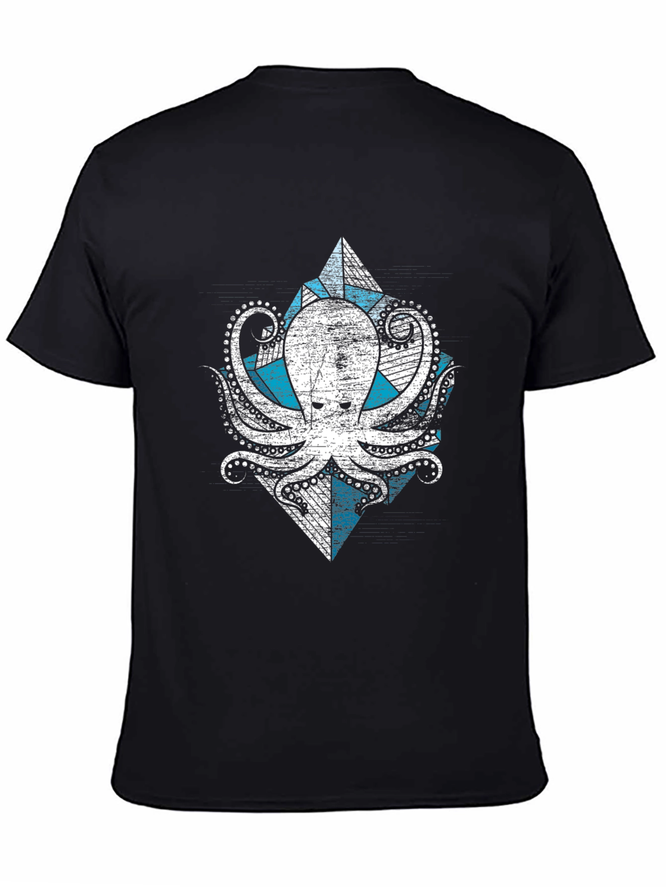 Geometric Octopus Graphic Tee - Cool Design