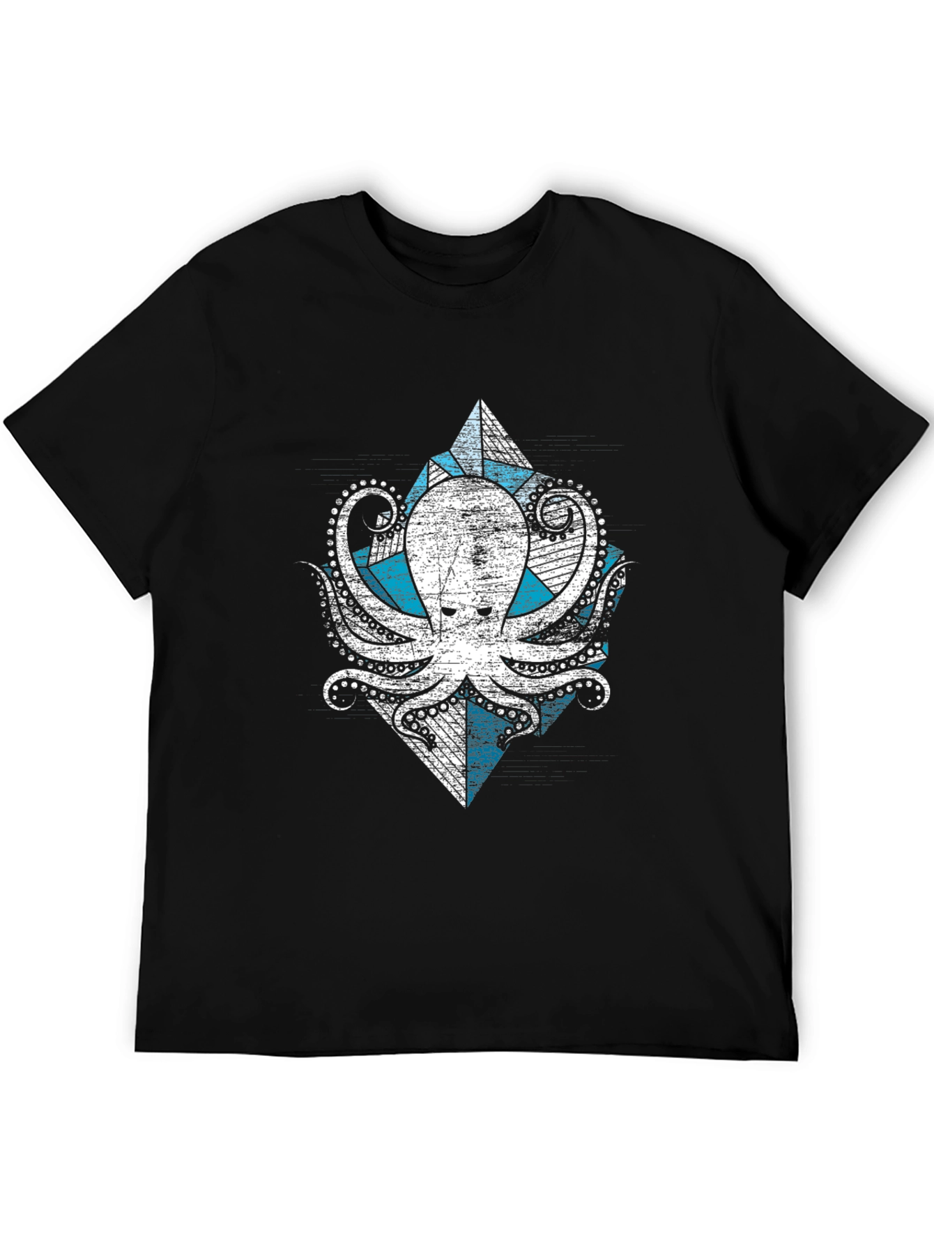 Geometric Octopus Graphic Tee - Cool Design