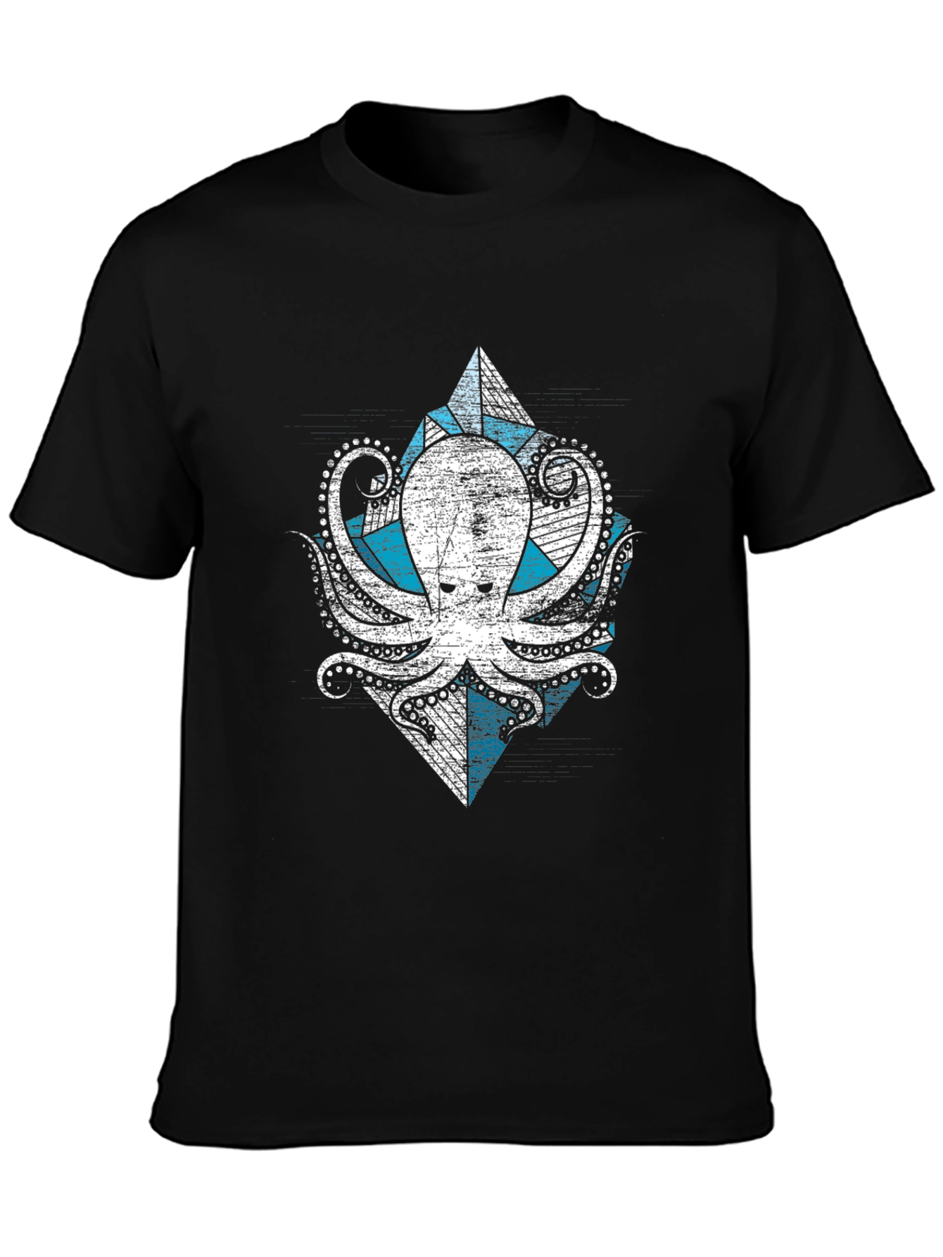 Geometric Octopus Graphic Tee - Cool Design