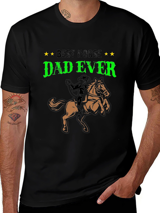 Best Horse Dad Ever Black Graphic Tee