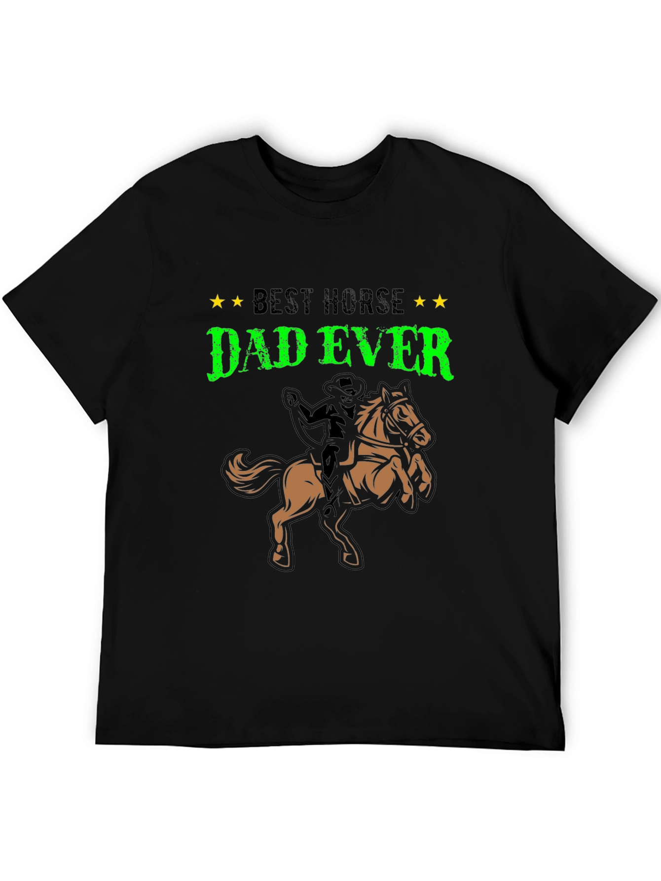 Best Horse Dad Ever Black Graphic Tee