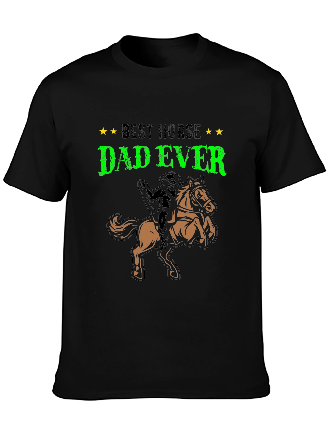 Best Horse Dad Ever Black Graphic Tee
