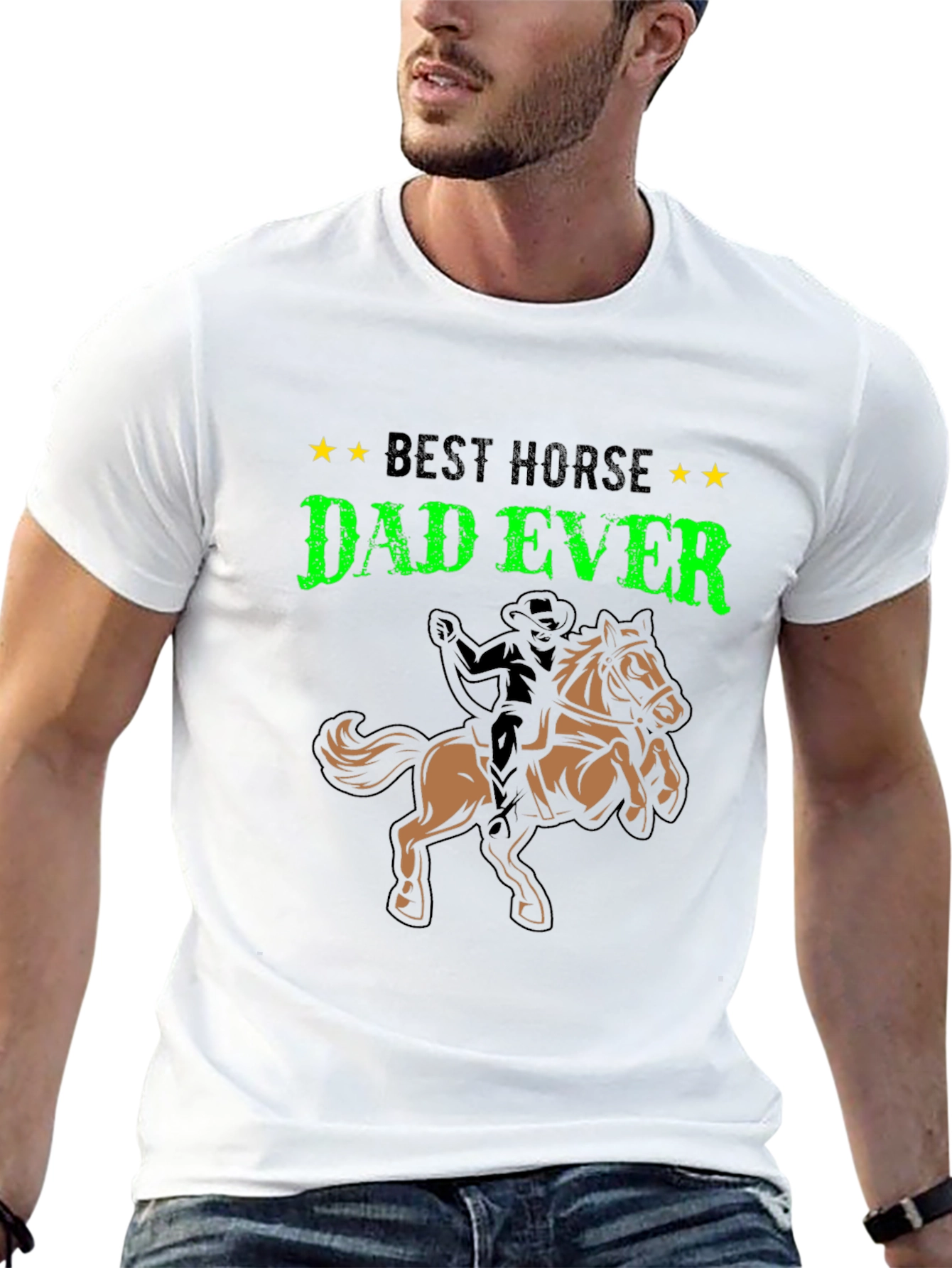 Best Horse Dad Ever Black Graphic Tee