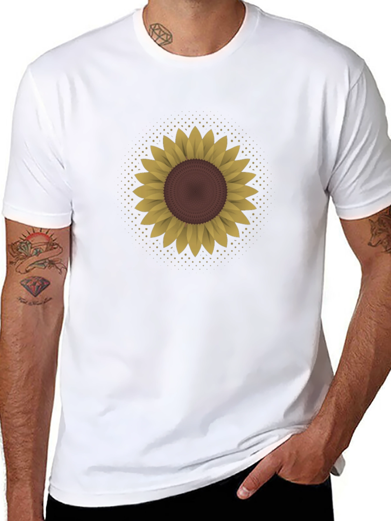Sunflower Graphic Tee - Black Cotton Blend