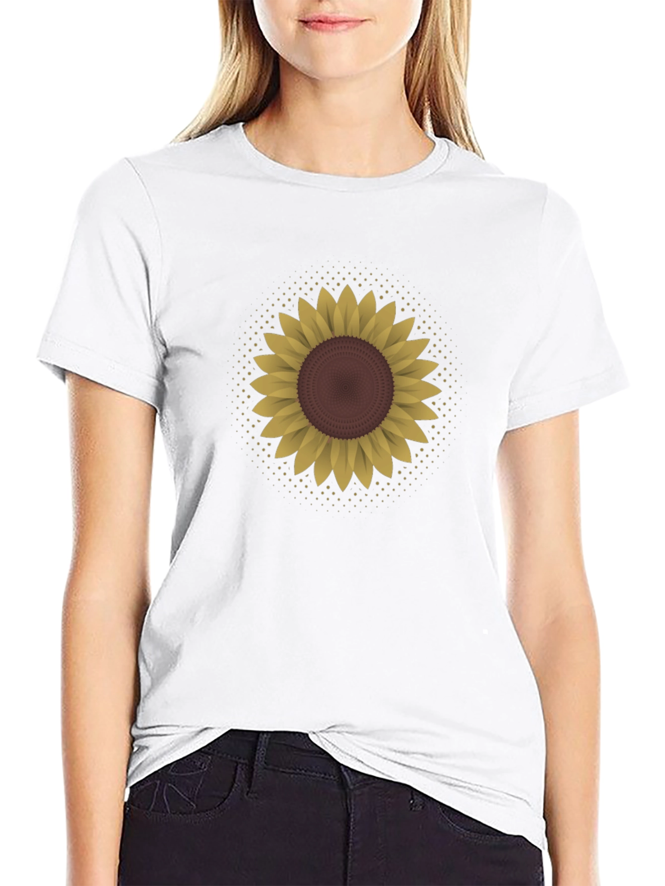 Sunflower Graphic Tee - Black Cotton Blend