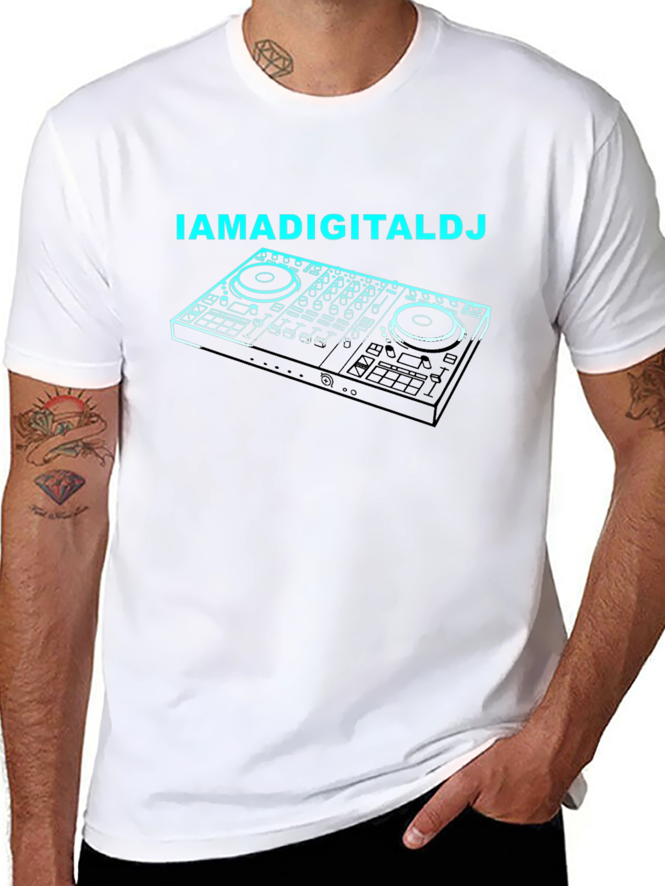 IAMADIGITALDJ Black T-Shirt - DJ Controller Graphic Tee