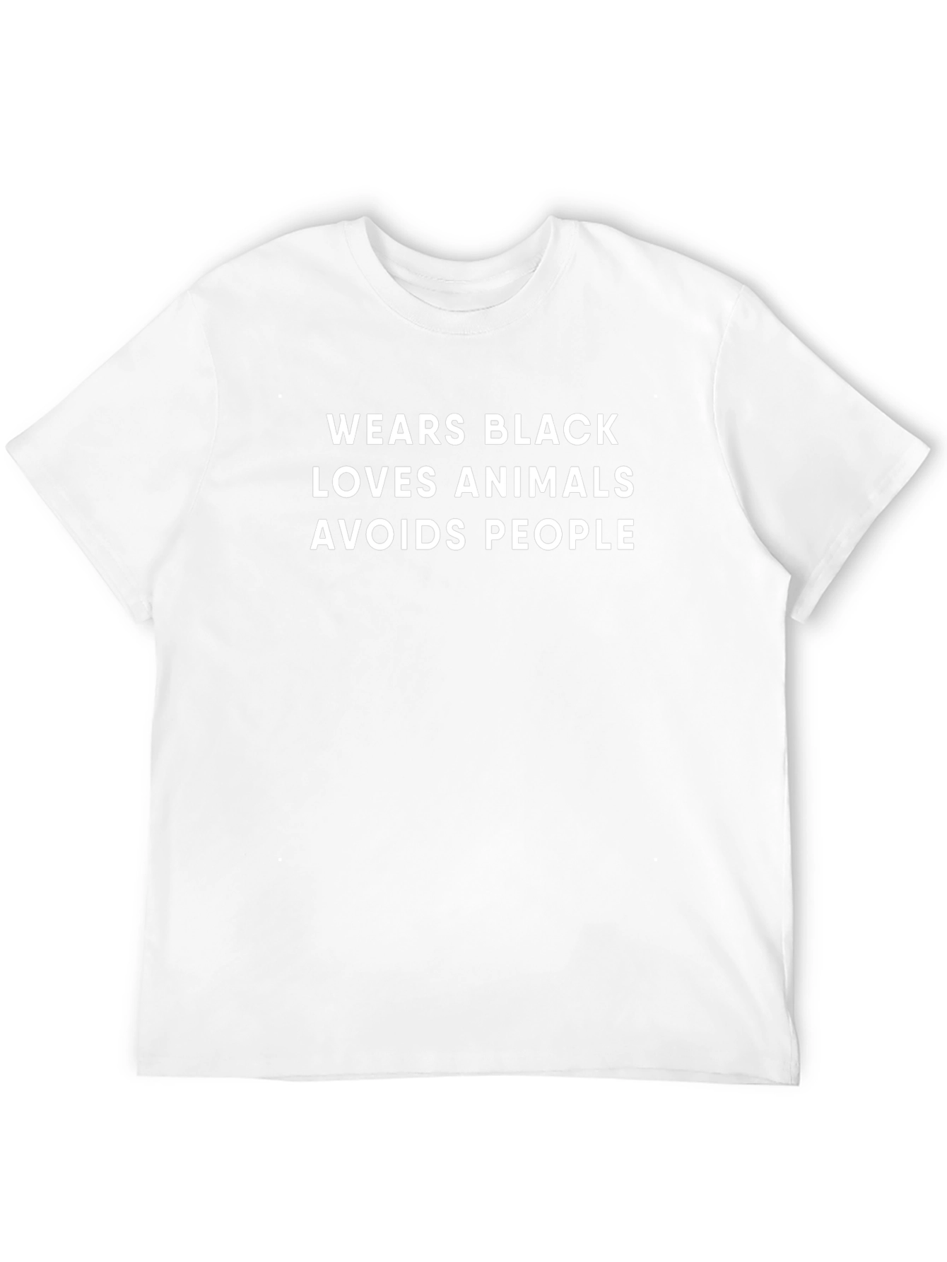 Wears Black Loves Animals Avoids People Graphic Tee