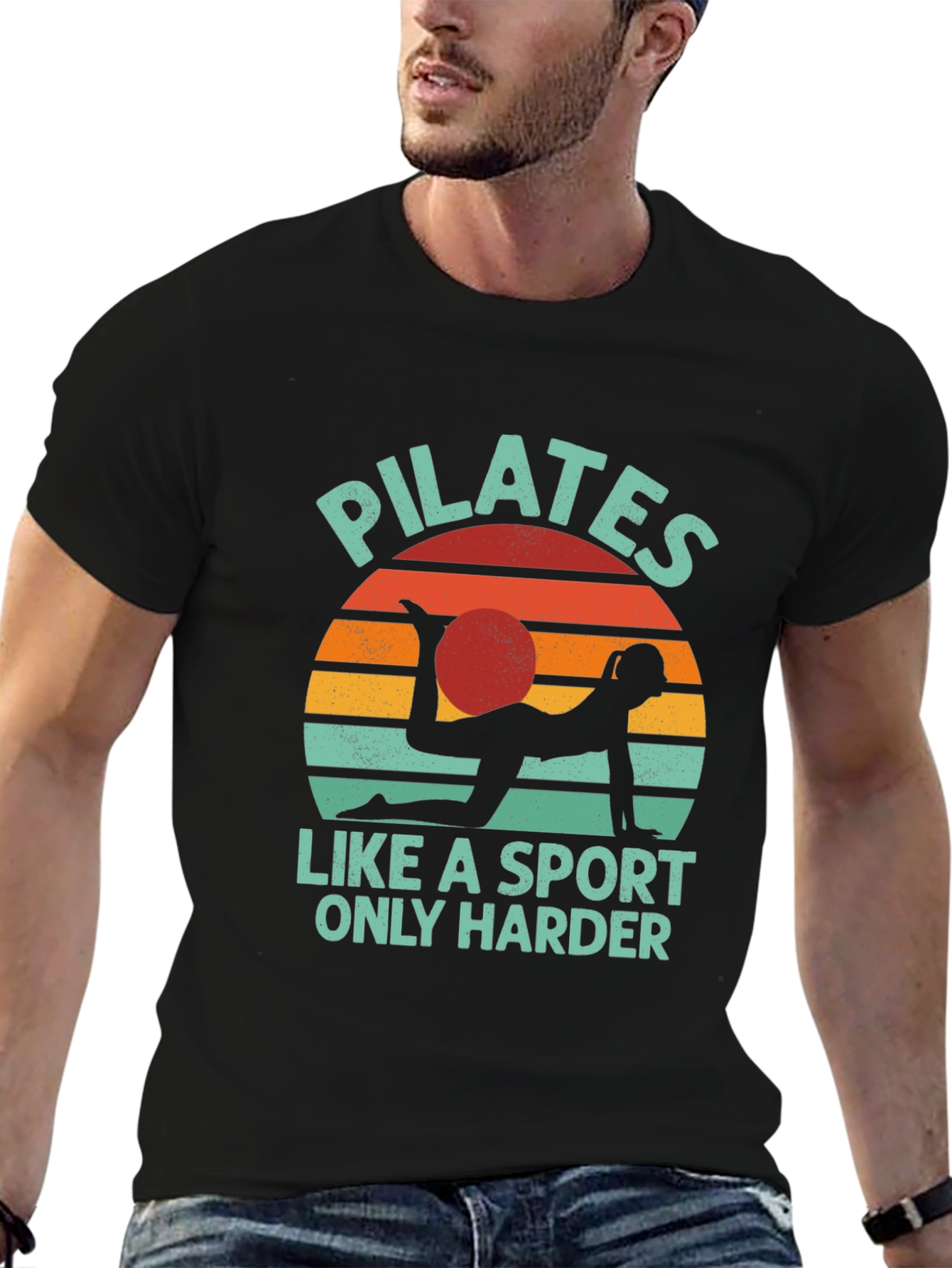Pilates Sport T-Shirt - Unisex Black Tee