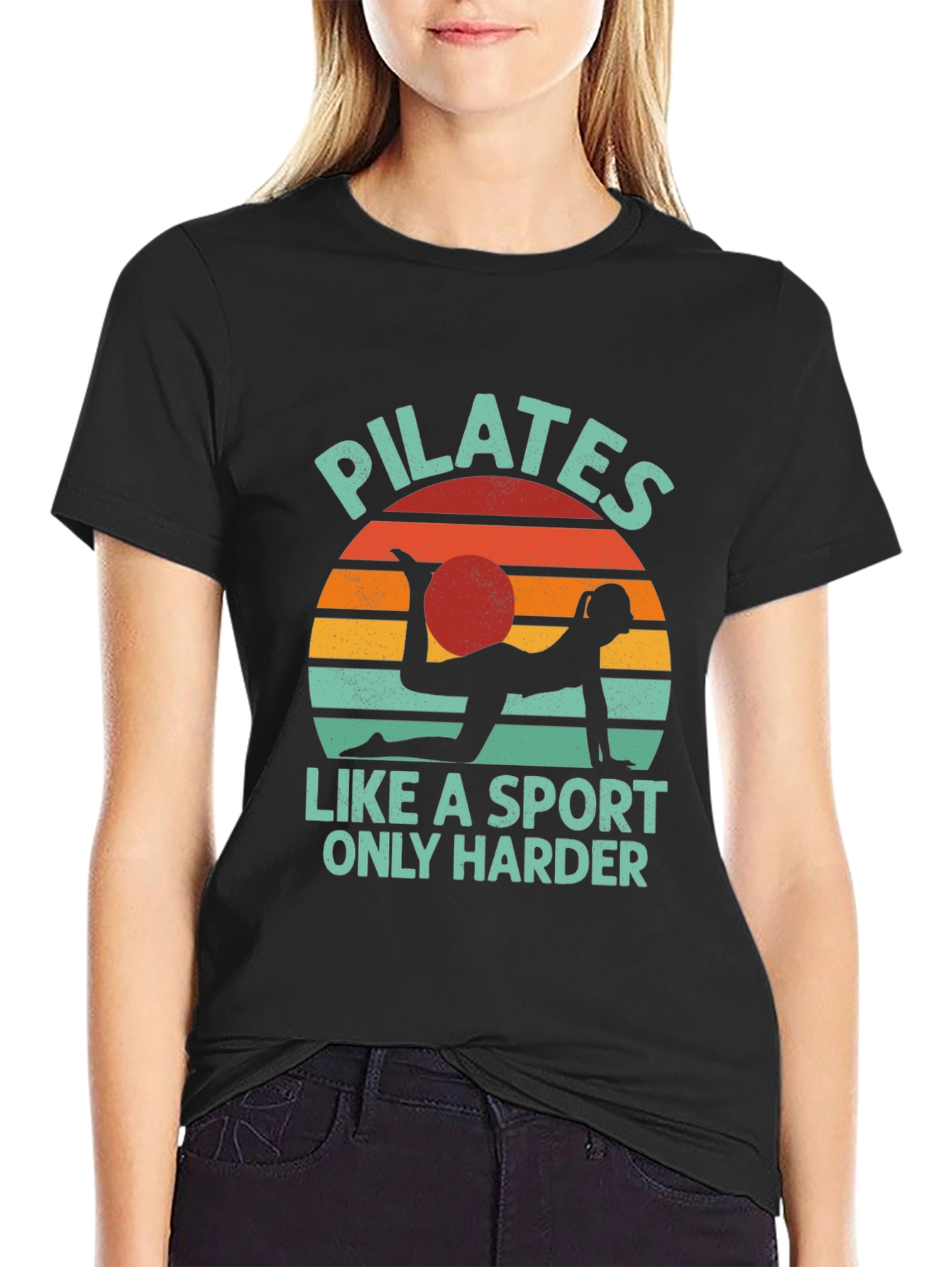 Pilates Sport T-Shirt - Unisex Black Tee