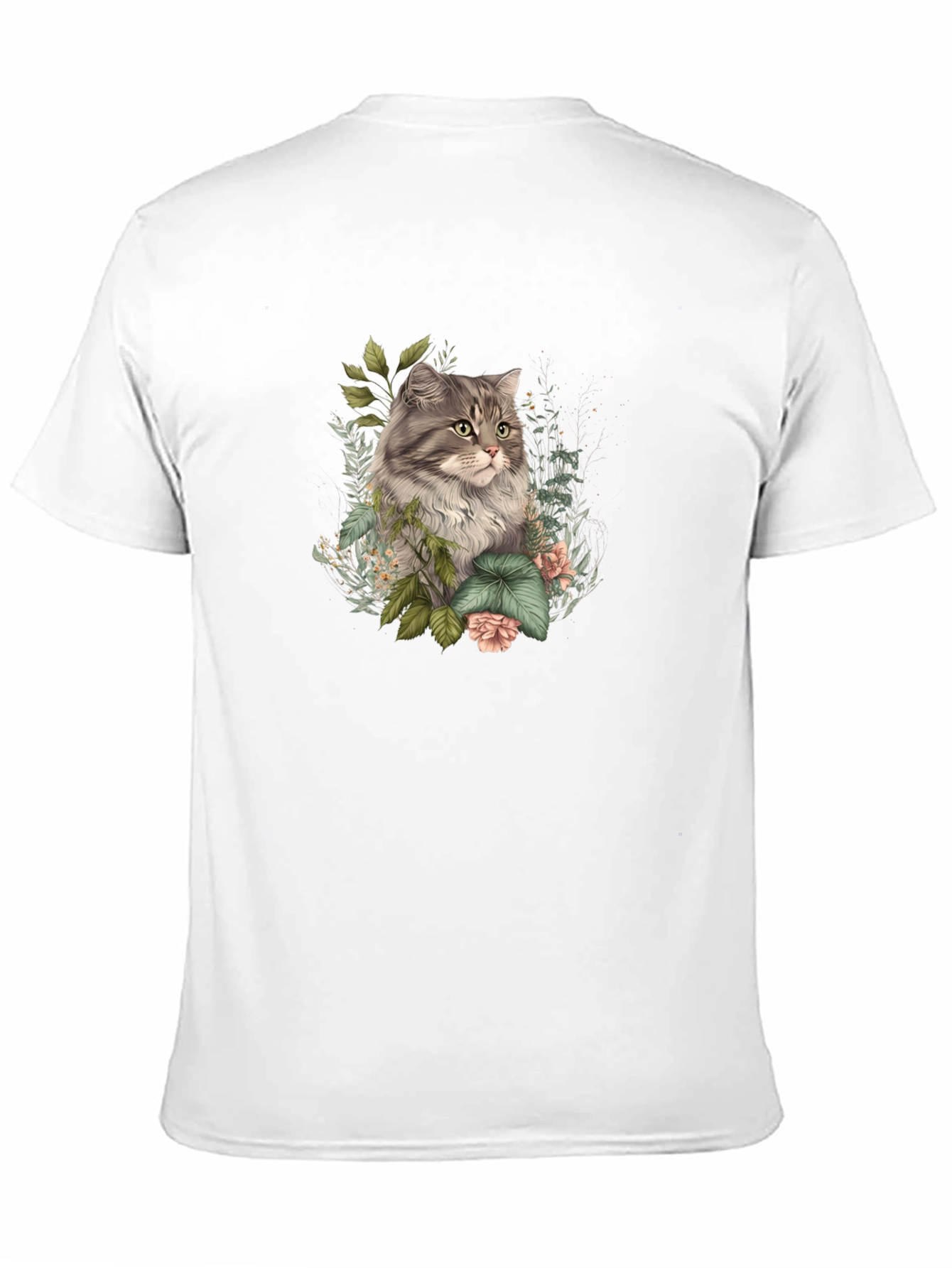 Floral Cat Graphic Tee - Stylish Comfort