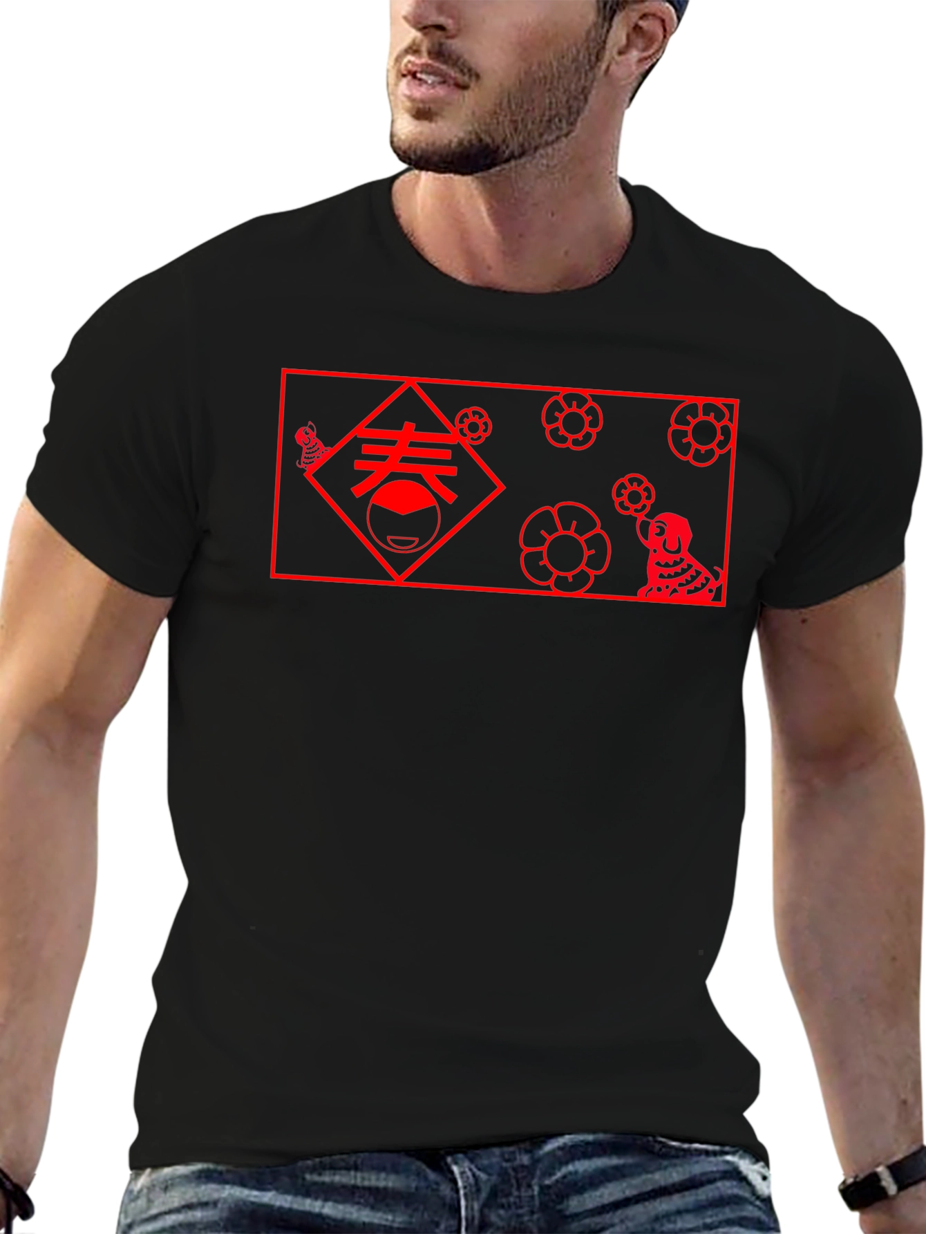 Chinese New Year Graphic Tee - Black