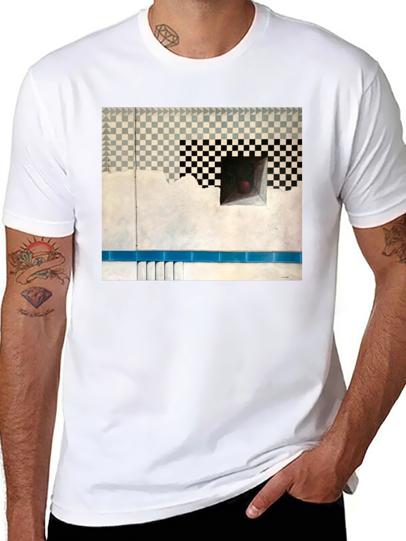 Optical Illusion Art Tee - Abstract Design T-Shirt
