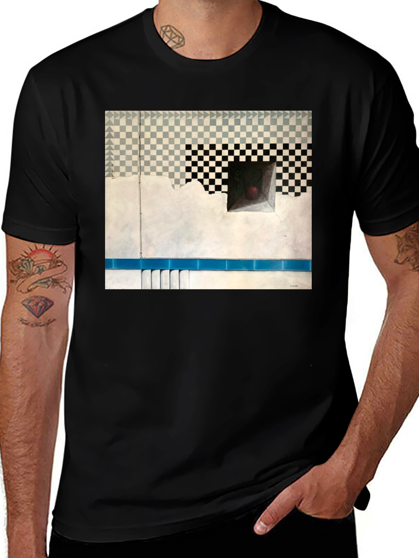 Optical Illusion Art Tee - Abstract Design T-Shirt