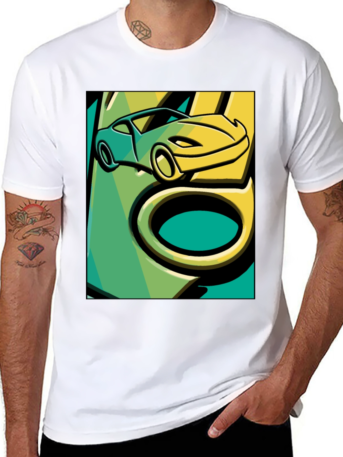 Cool Car Graphic Tee - Stylish Black T-Shirt