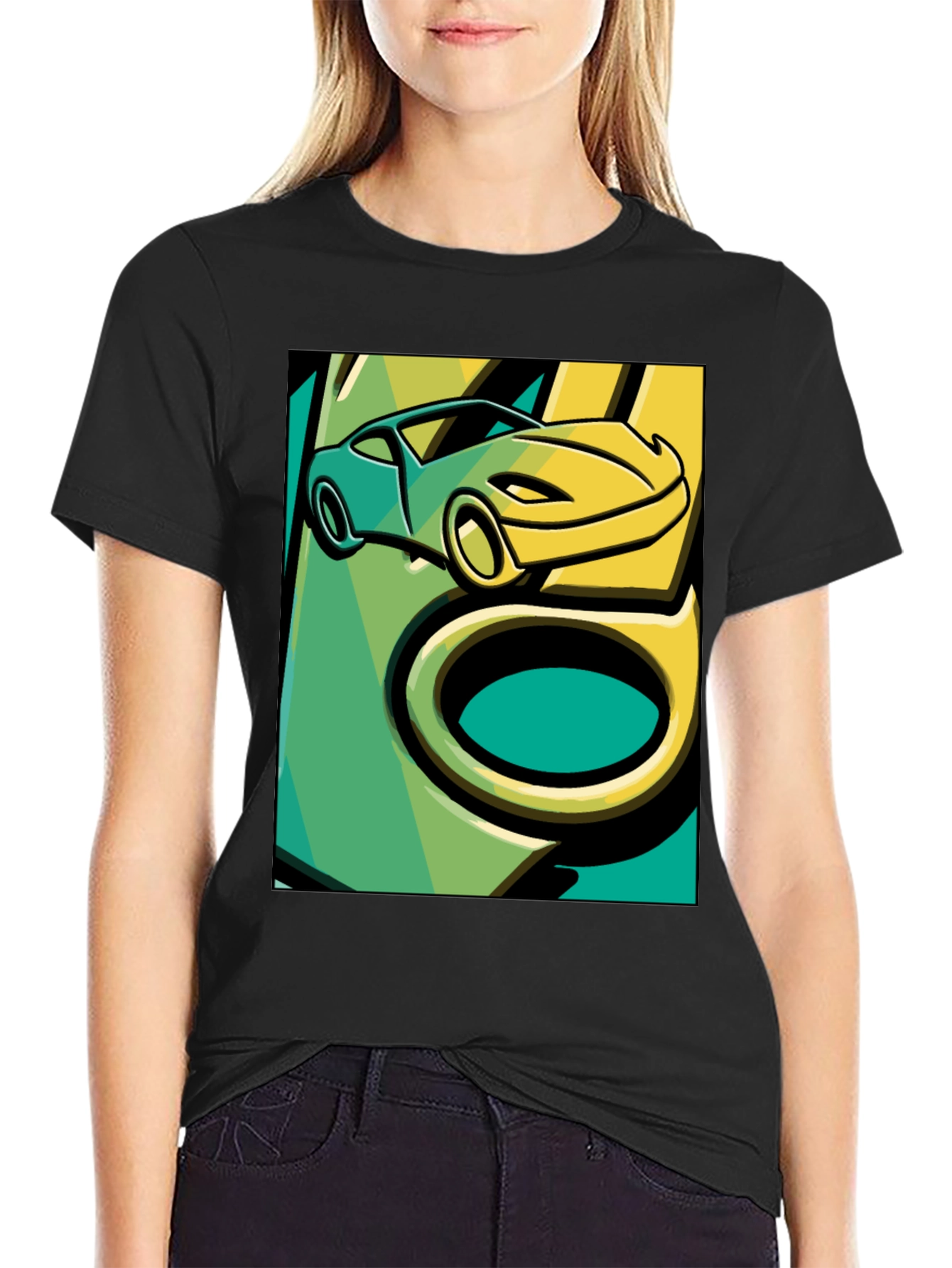 Cool Car Graphic Tee - Stylish Black T-Shirt