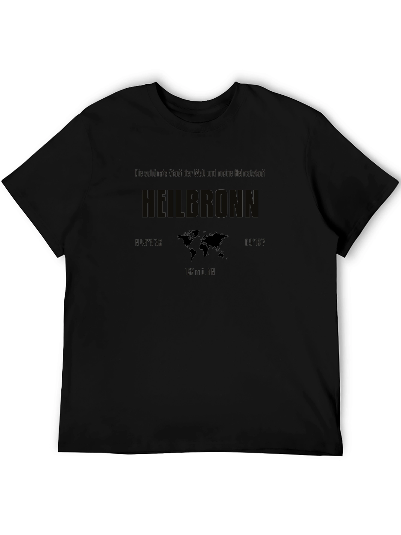 Heilbronn Graphic T-Shirt Black Cotton Tee