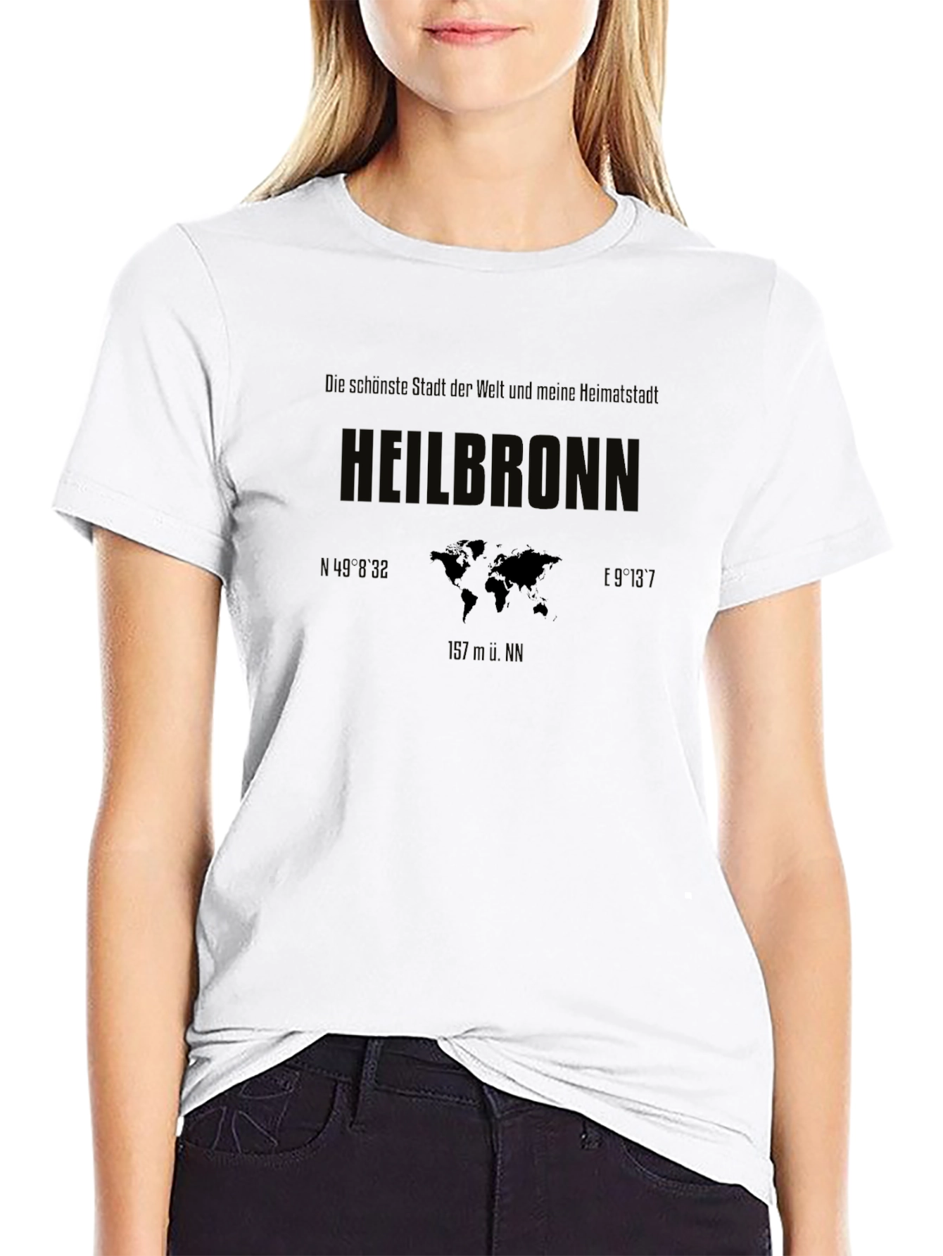 Heilbronn Graphic T-Shirt Black Cotton Tee