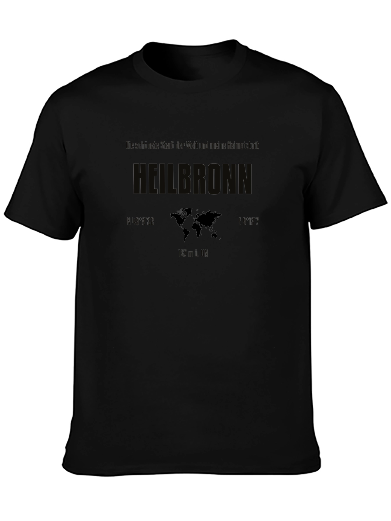 Heilbronn Graphic T-Shirt Black Cotton Tee