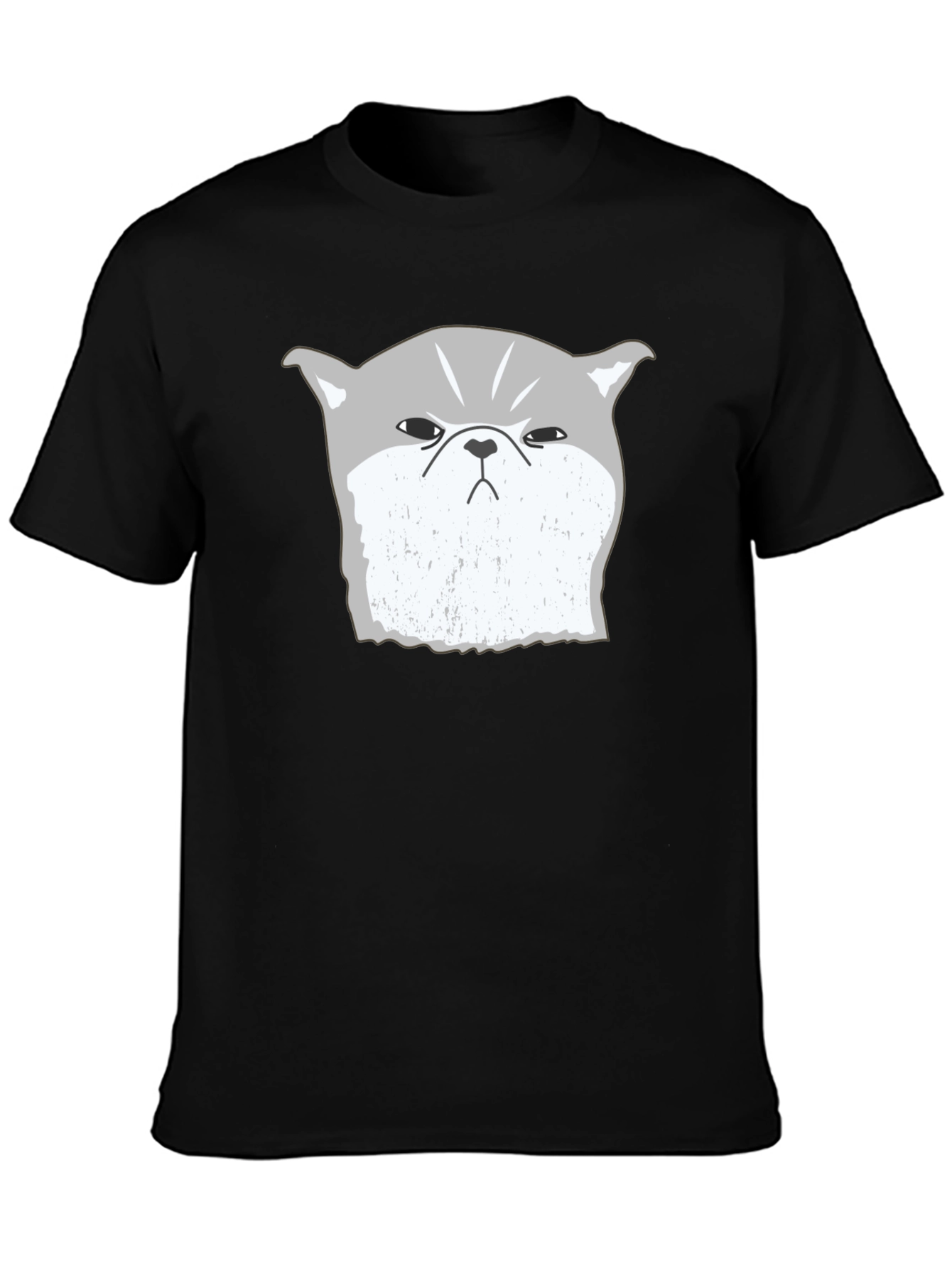 Grumpy Cat Graphic Tee - Black Cotton Blend T-Shirt
