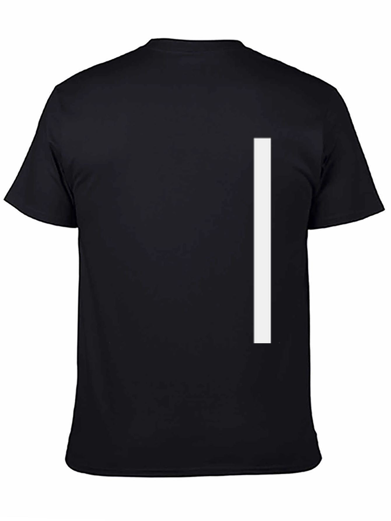 Minimalist Black T-Shirt with White Stripe Design