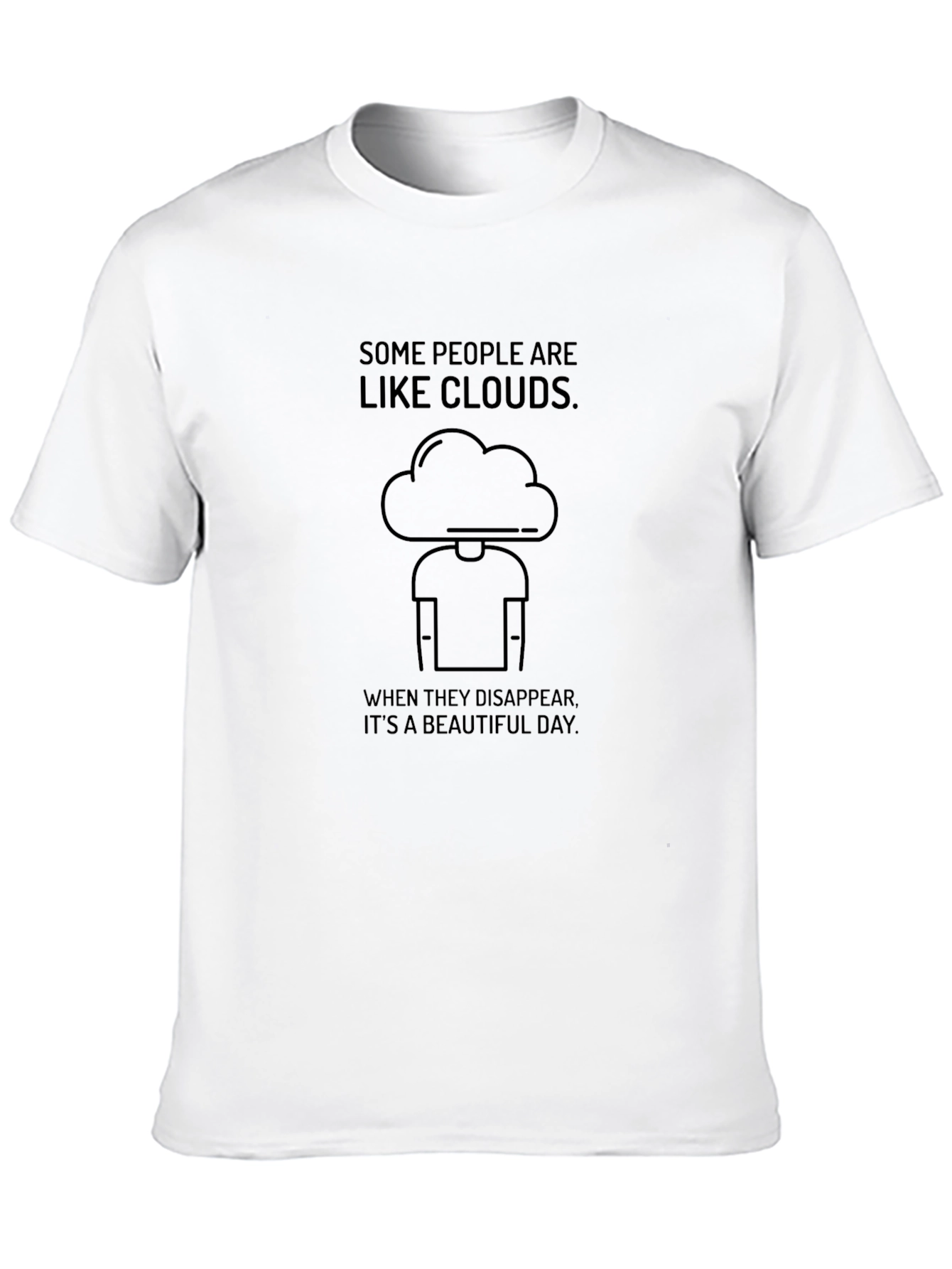Cloud Humor Graphic Tee - Black Cotton T-Shirt