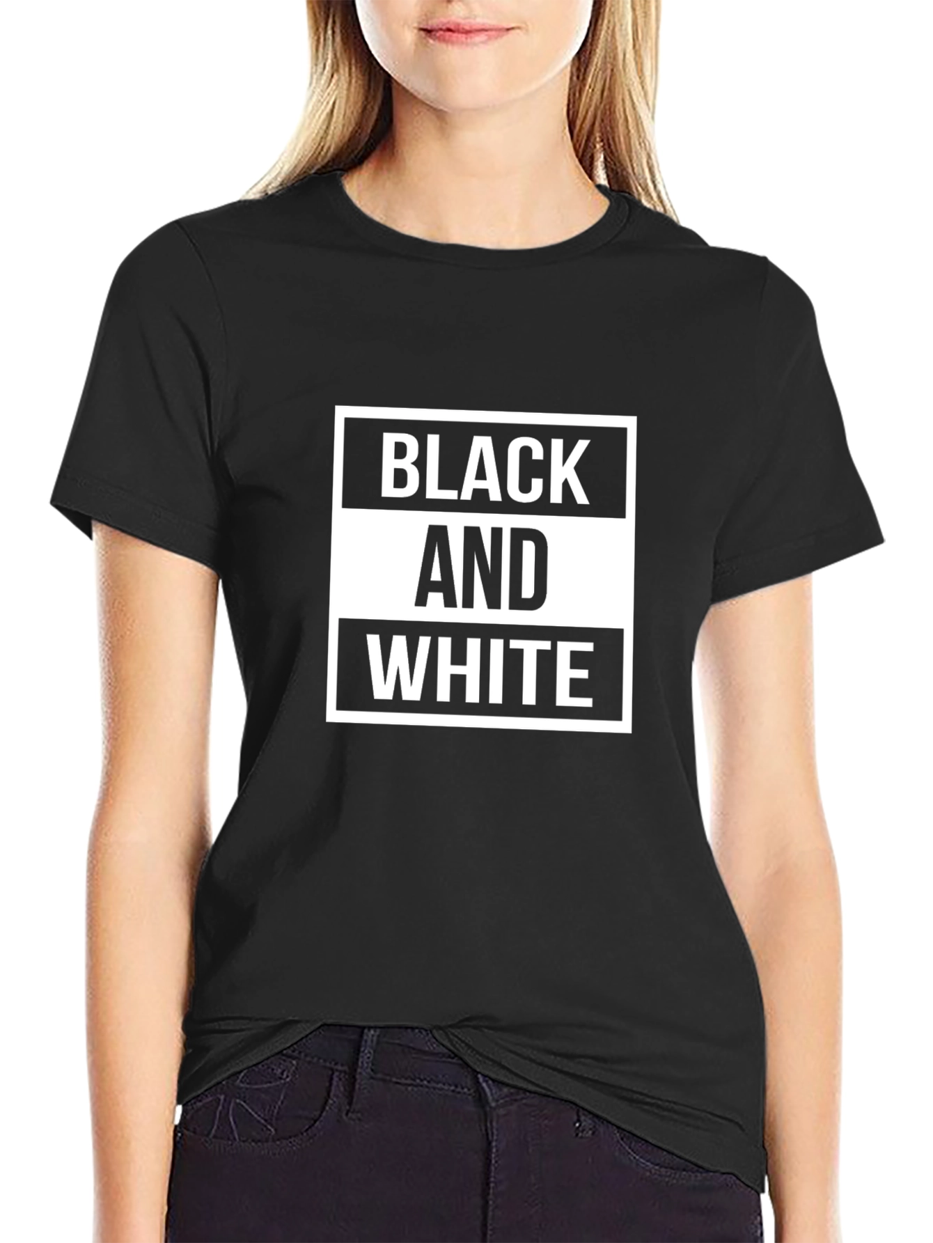 Black and White Graphic Tee - Stylish Contrast