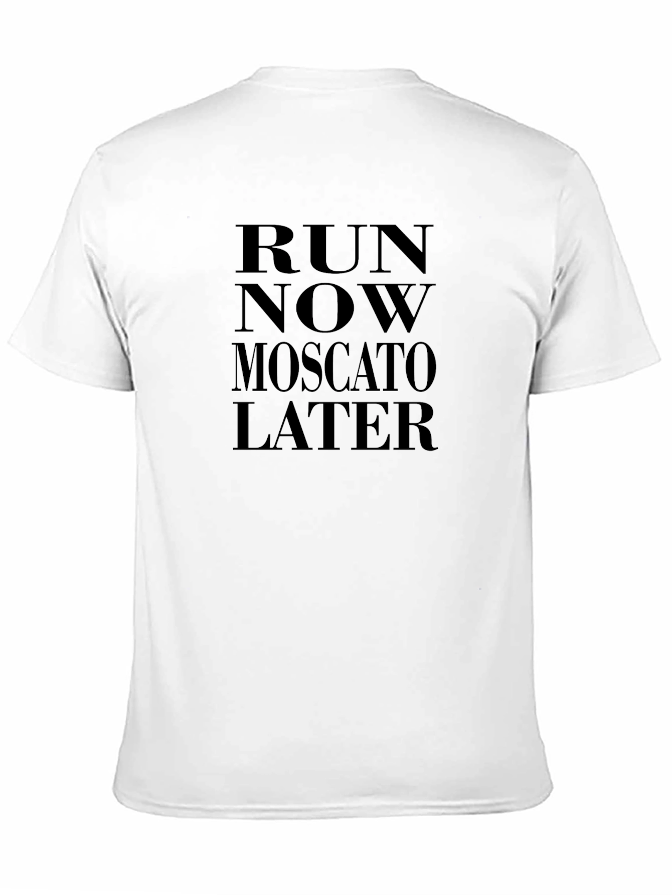 Run Now Moscato Later Black Graphic Tee