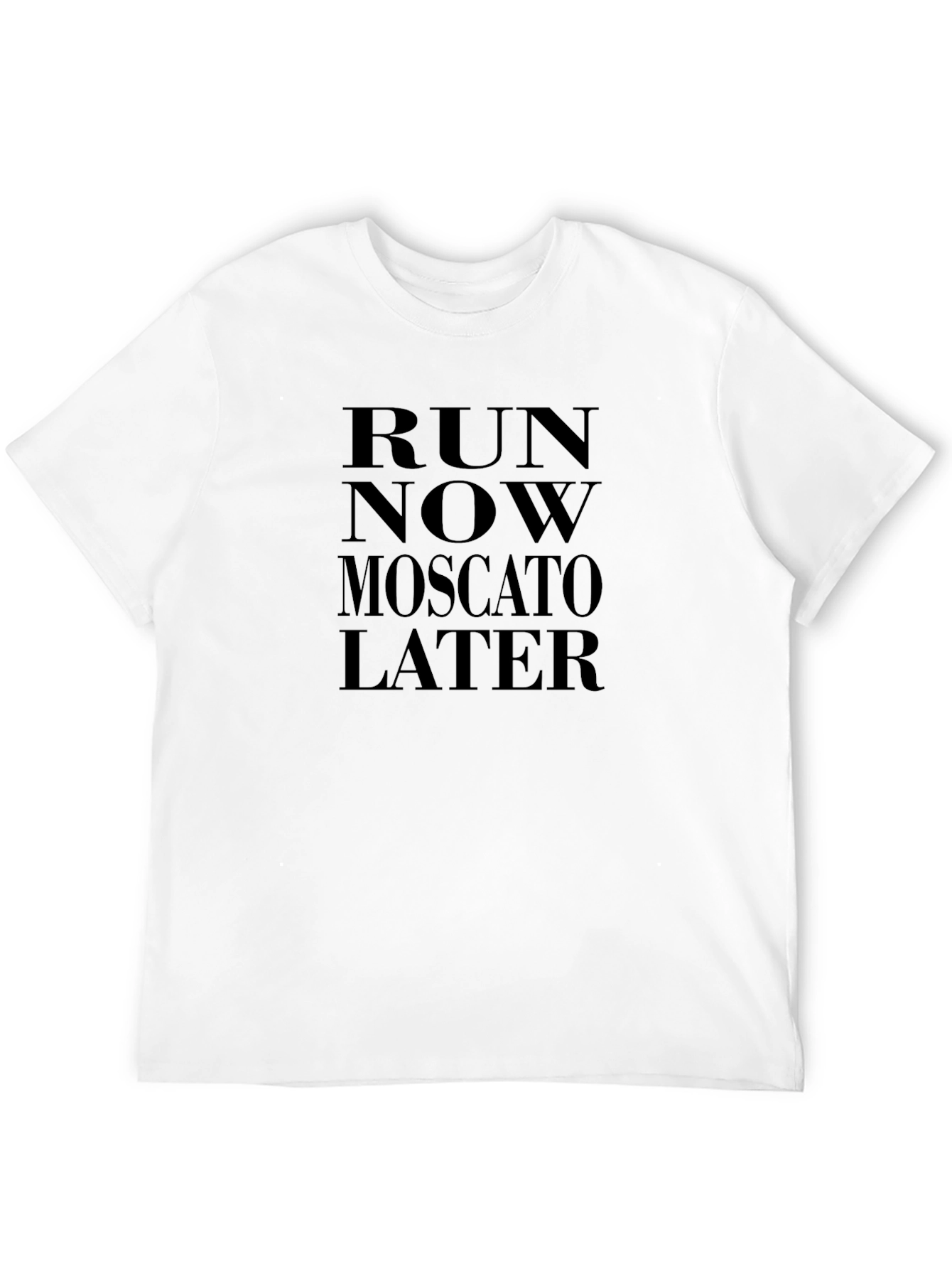 Run Now Moscato Later Black Graphic Tee