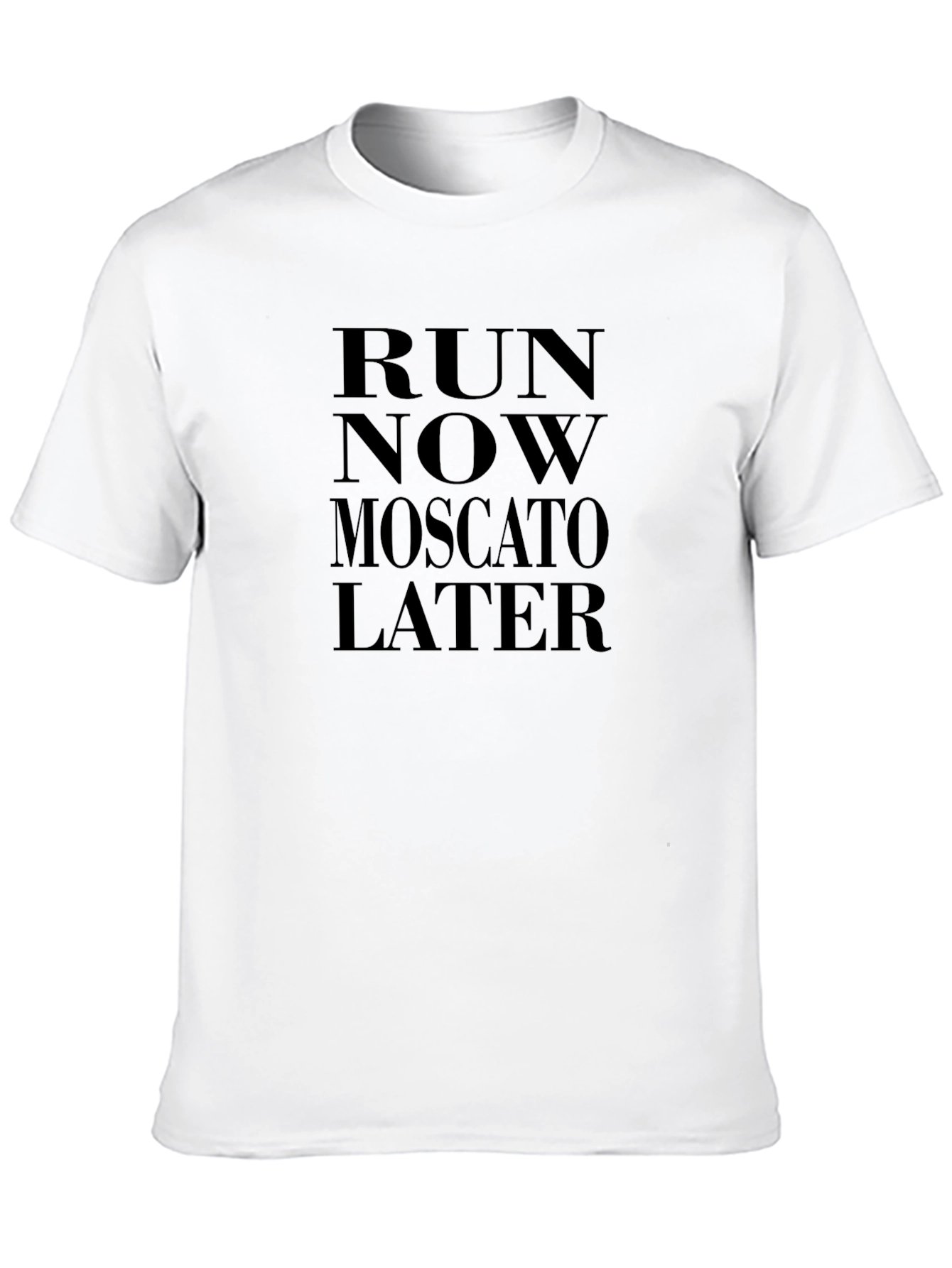 Run Now Moscato Later Black Graphic Tee