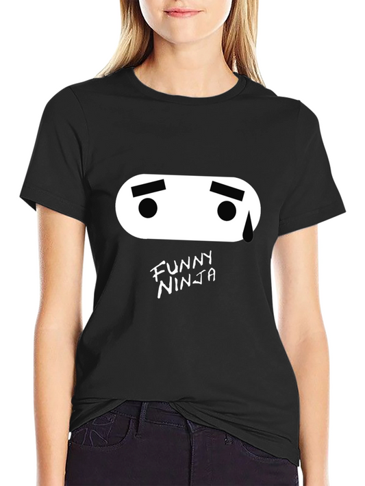 Funny Ninja Graphic Tee - Black Short Sleeve Shirt
