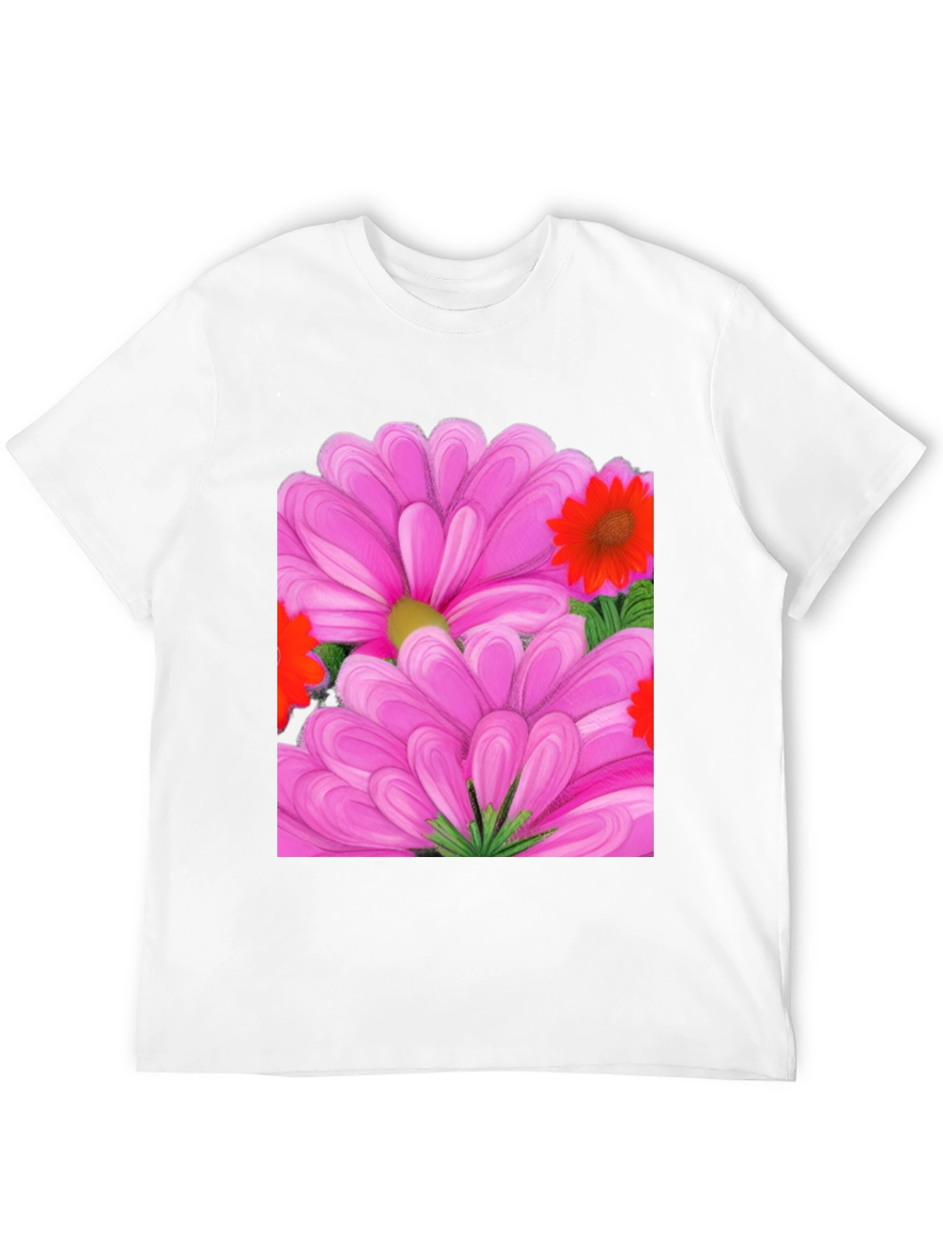 Floral Print T-Shirt: Vibrant Pink Blossom Design
