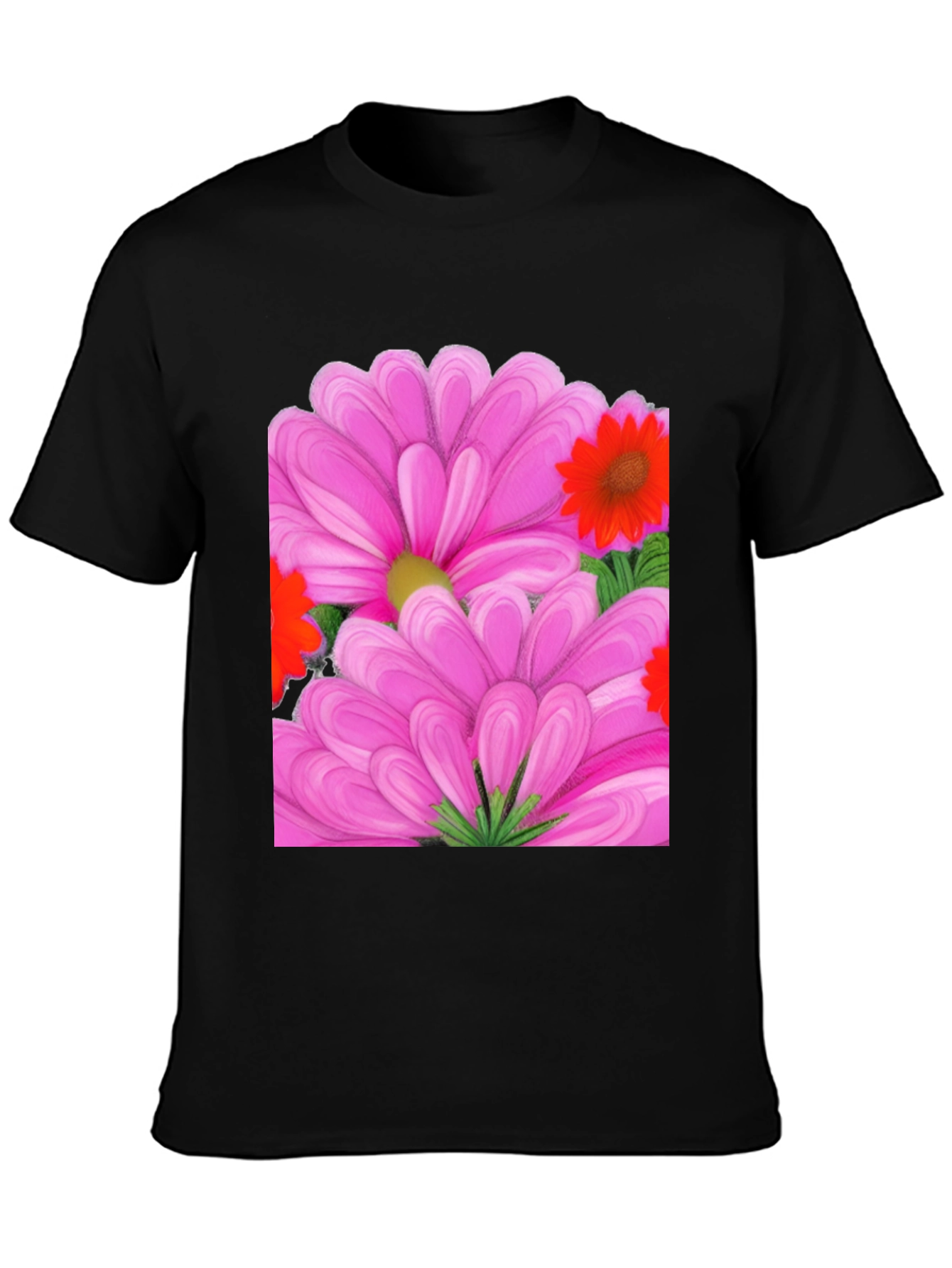 Floral Print T-Shirt: Vibrant Pink Blossom Design