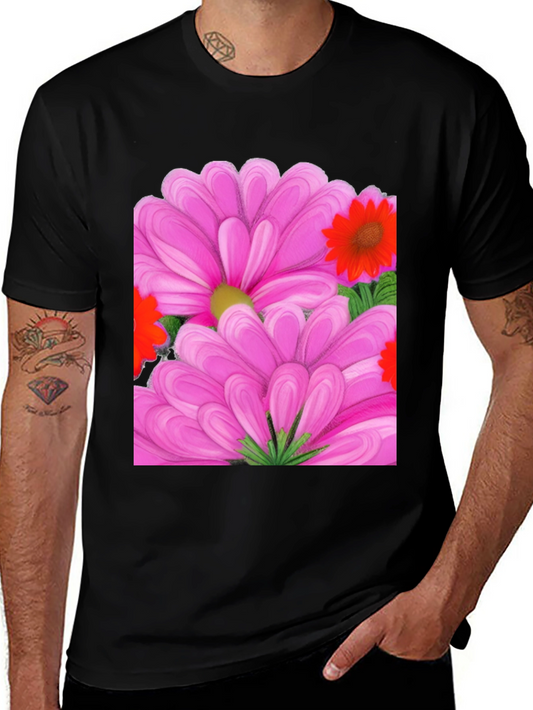 Floral Print T-Shirt: Vibrant Pink Blossom Design