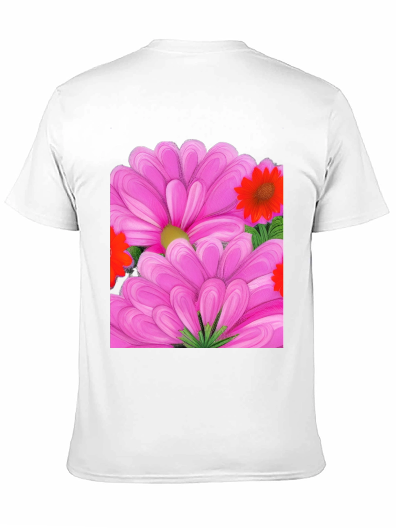 Floral Print T-Shirt: Vibrant Pink Blossom Design