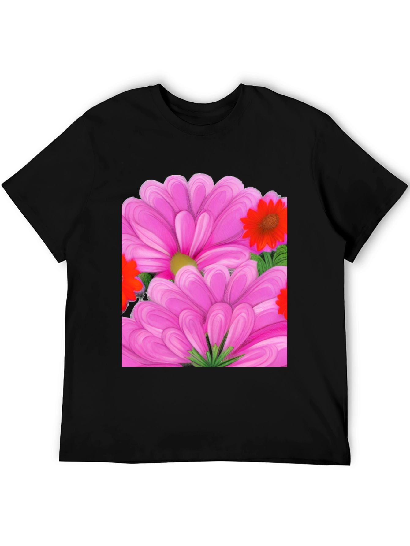 Floral Print T-Shirt: Vibrant Pink Blossom Design