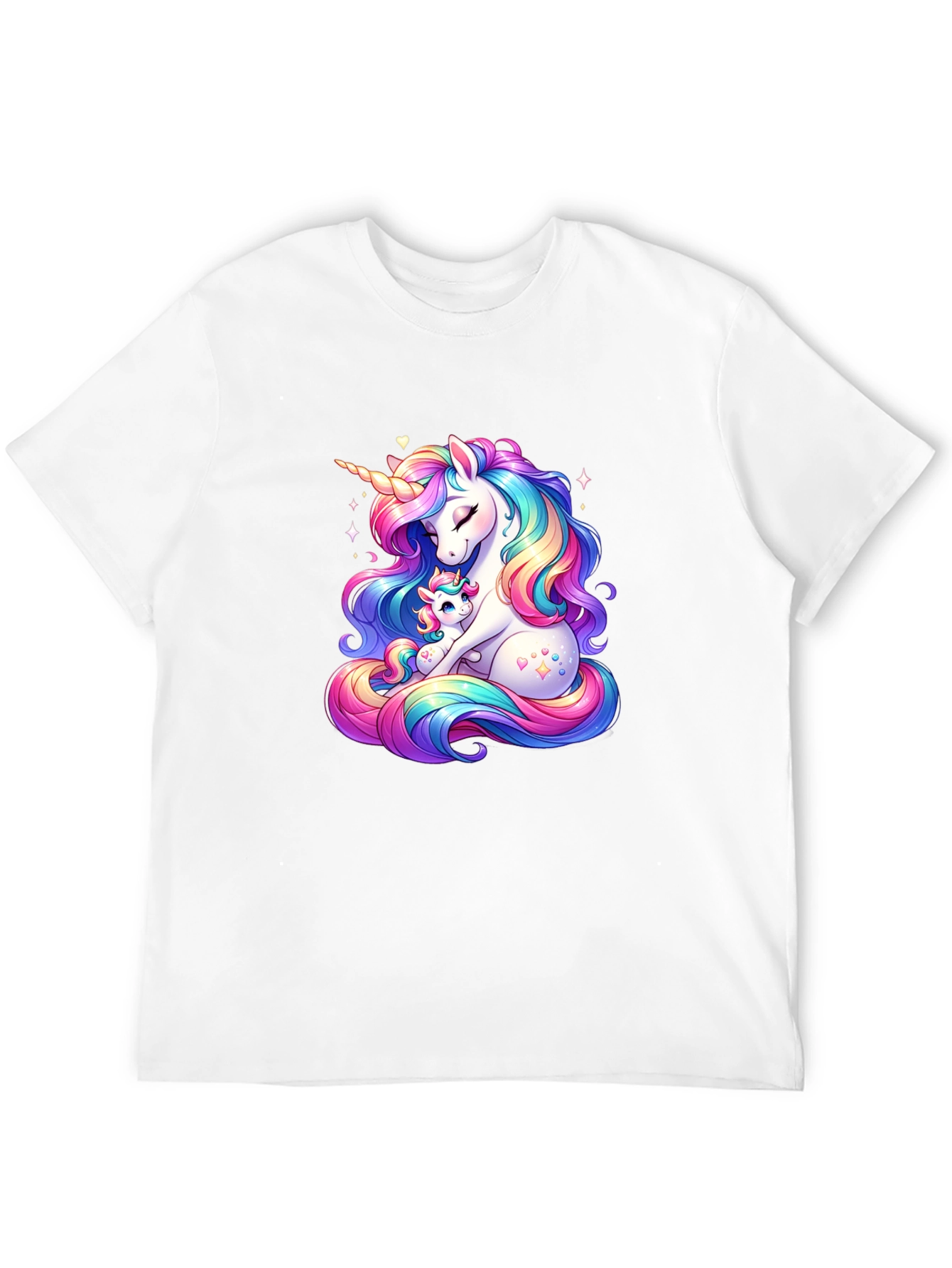 Unicorn Mom and Baby Black T-Shirt