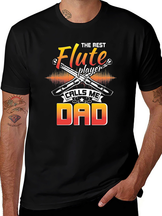 Flute Player Dad T-Shirt - Music Lover Gift