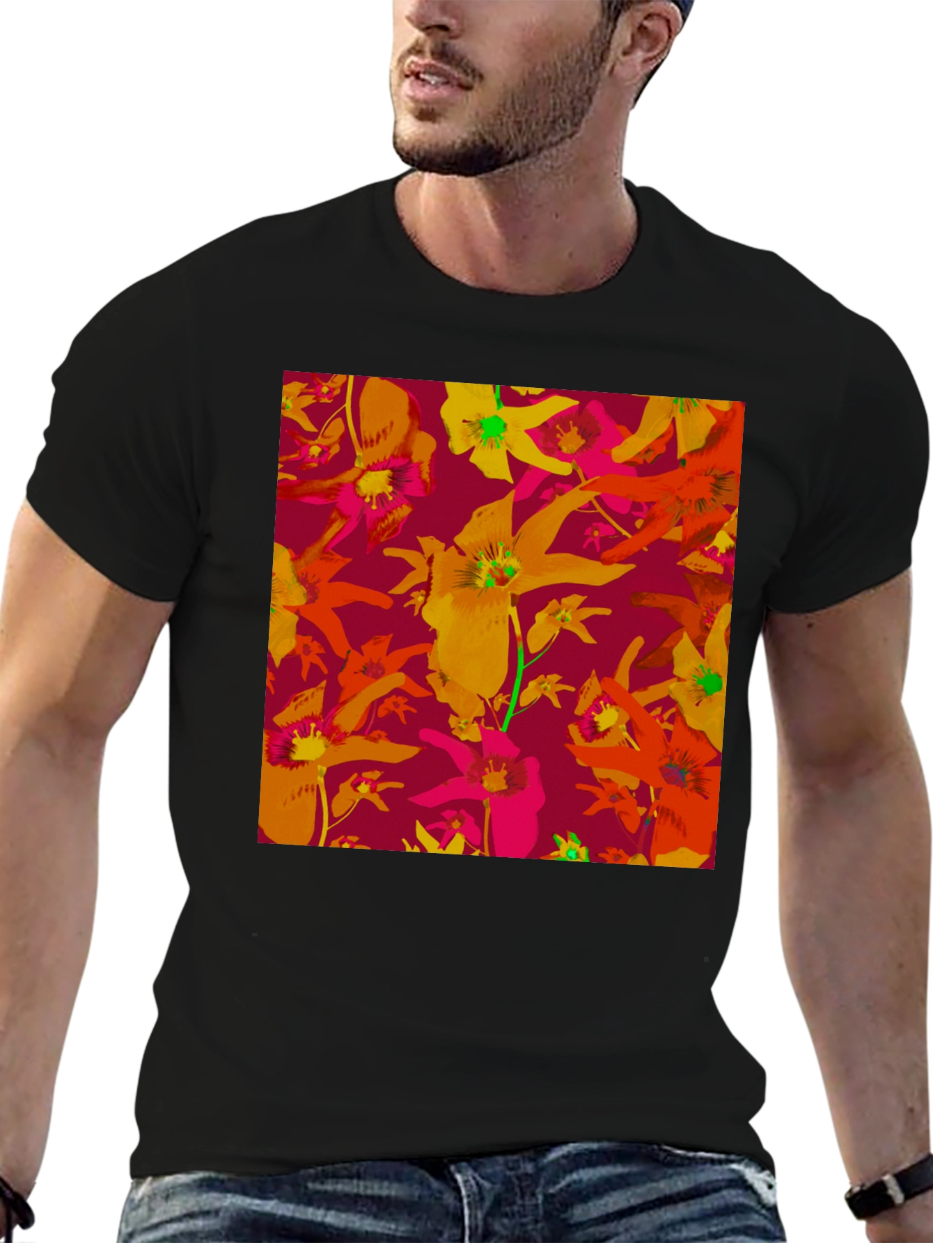 Floral Pattern T-Shirt - Vivid & Unique Design