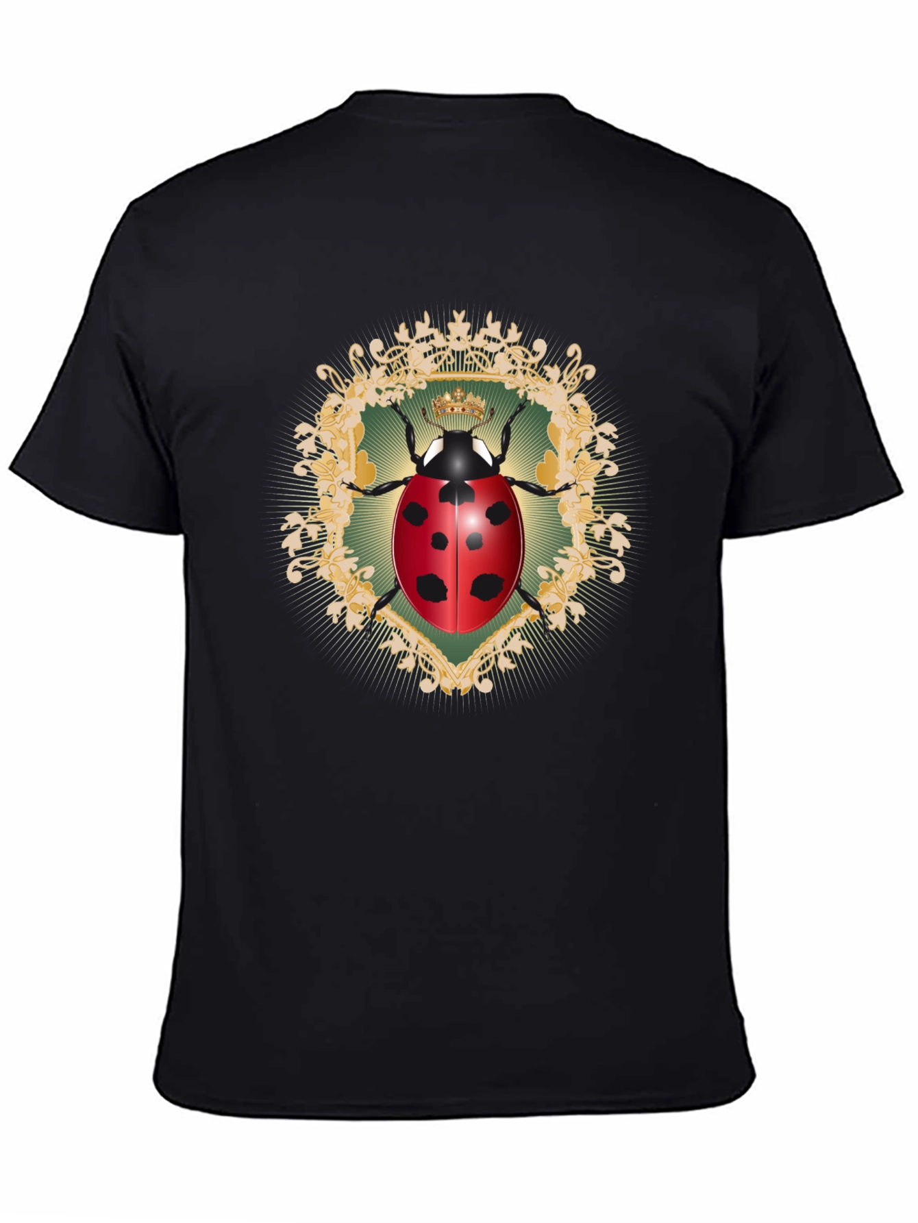 Ladybug Crown Graphic Black T-Shirt