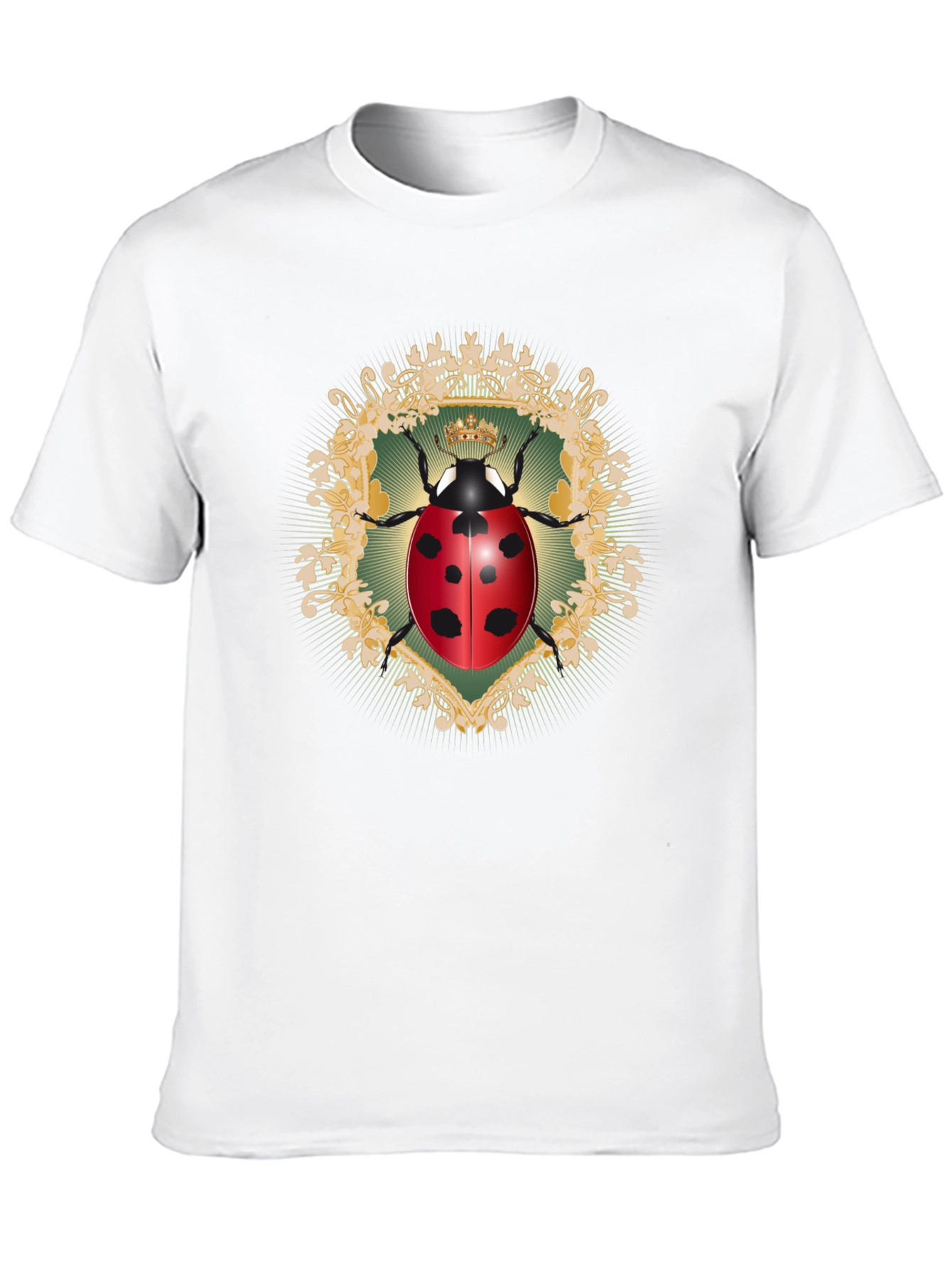 Ladybug Crown Graphic Black T-Shirt