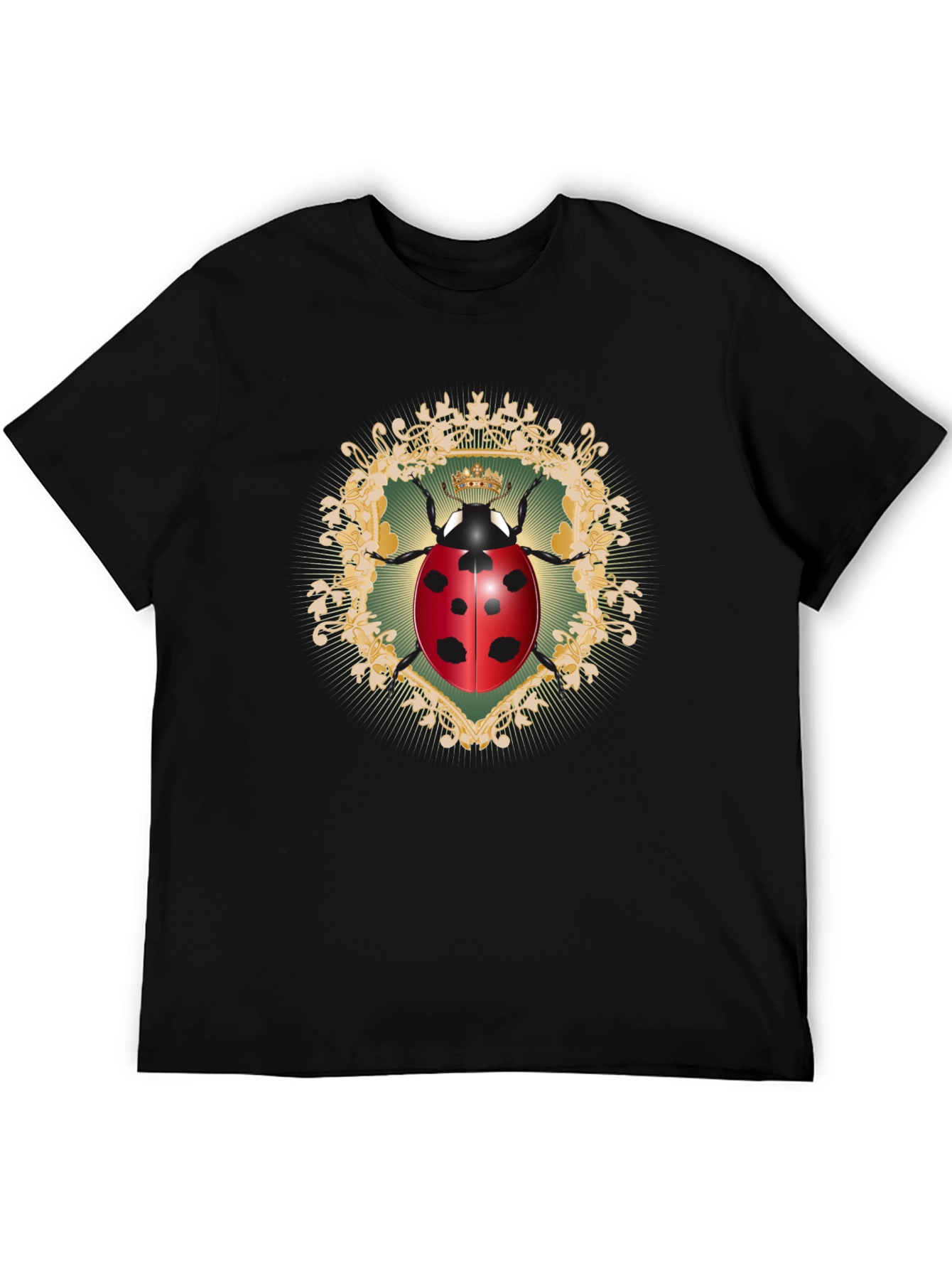 Ladybug Crown Graphic Black T-Shirt