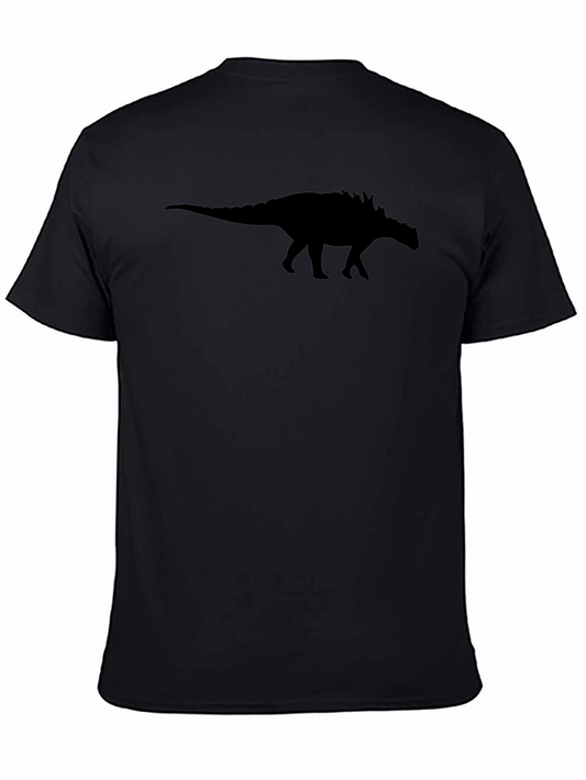 Black Ankylosaurus Dinosaur Silhouette T-Shirt